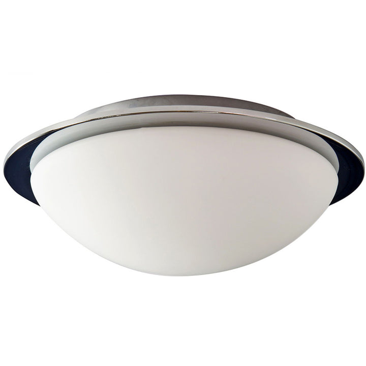 Spa Opie Chrome LED Bathroom Glass Dome Flush Ceiling Light - SPA-41694-CHR