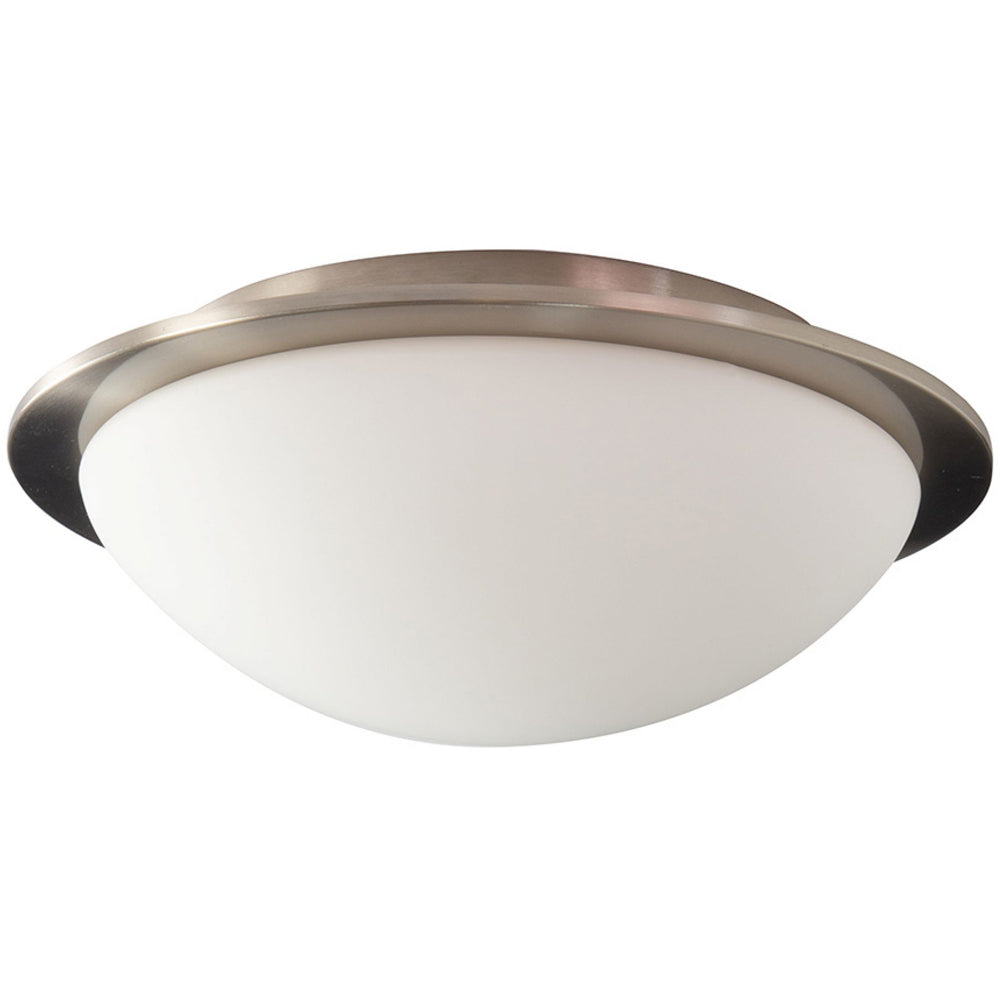 Spa Opie Satin Nickel LED Bathroom Glass Dome Flush Ceiling Light - SPA-41694-SNIC