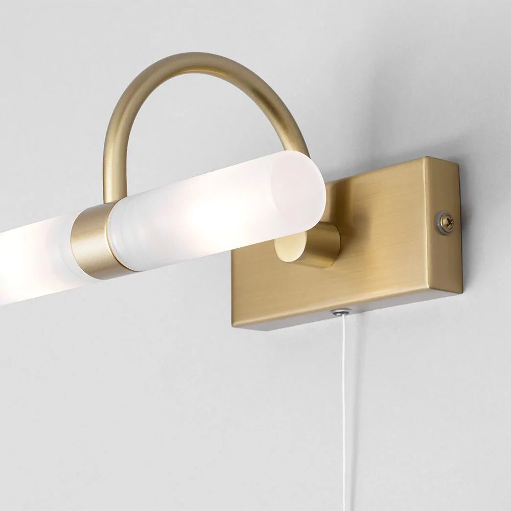 Spa Corvus Satin Brass 28W 2 Wall Light - SPA-6888.014-SBRS