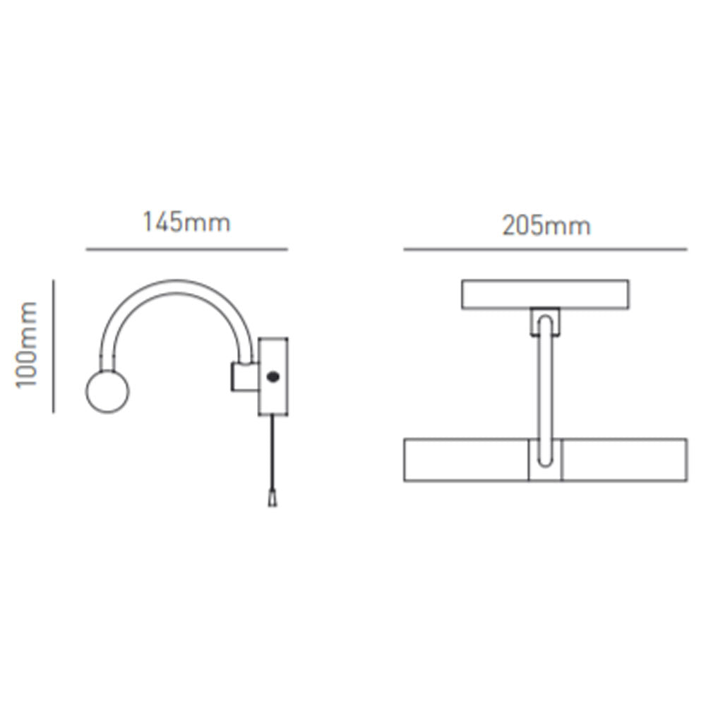 Spa Corvus Chrome 28W 2 Wall Light - SPA-6888.014