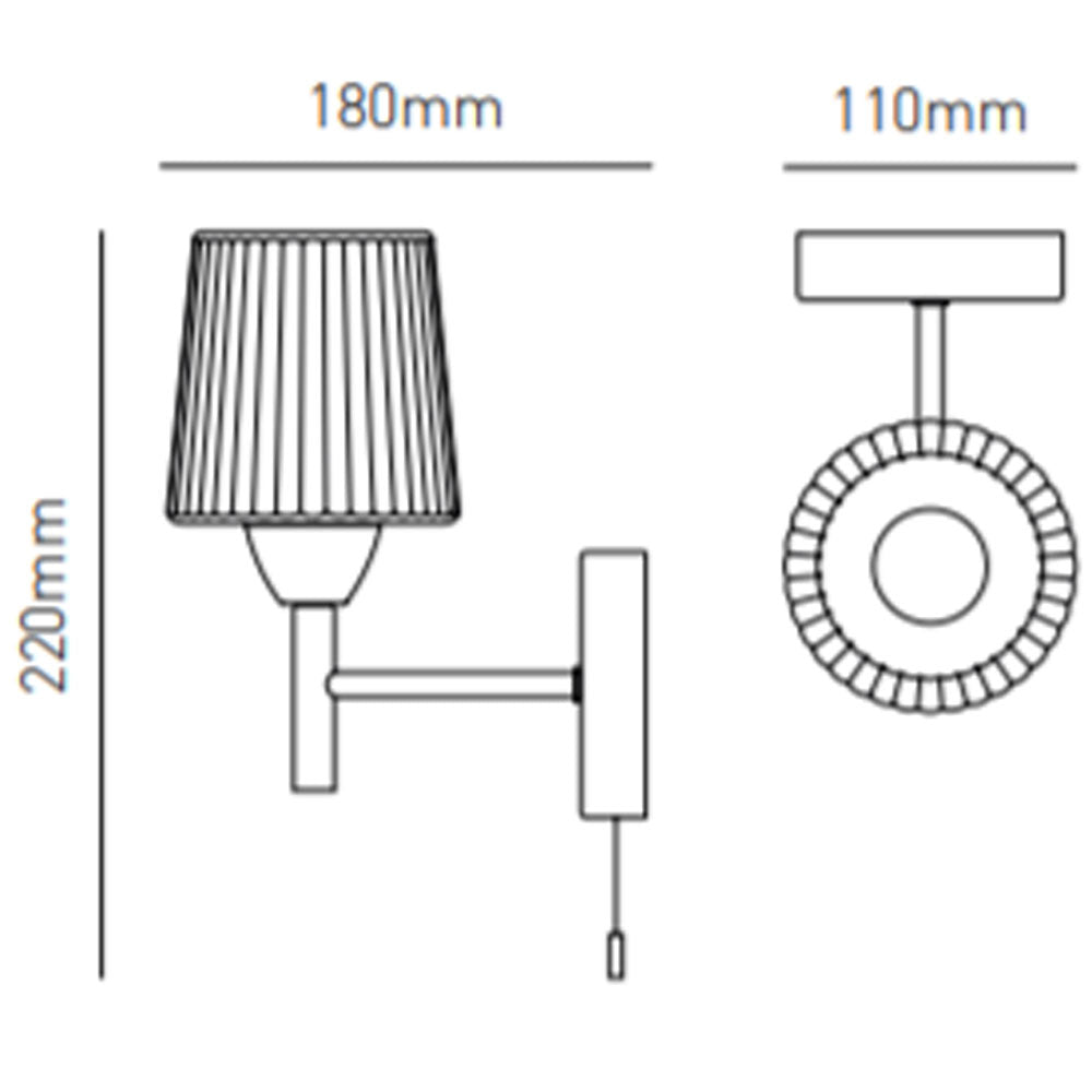 Spa Aquarius Chrome Bathroom Wall Light - SPA-PR-17146