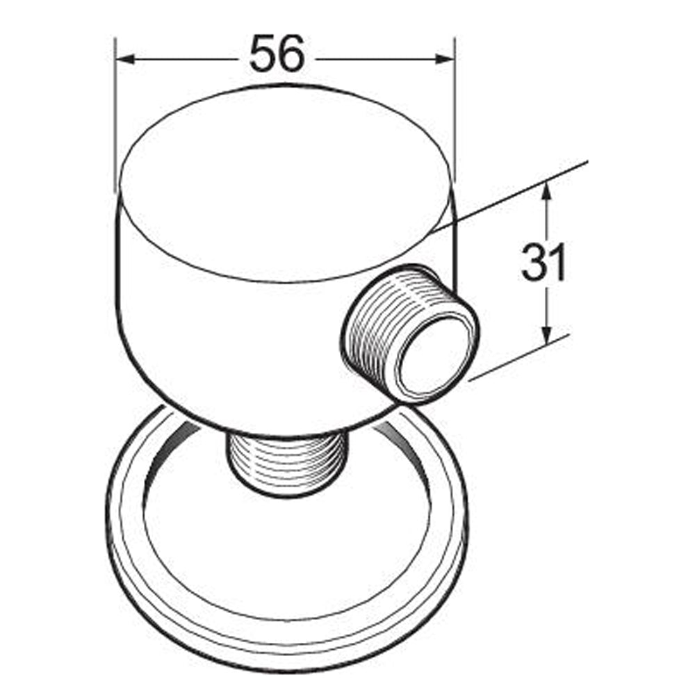 Deva Chrome Round Wall Union SPE01