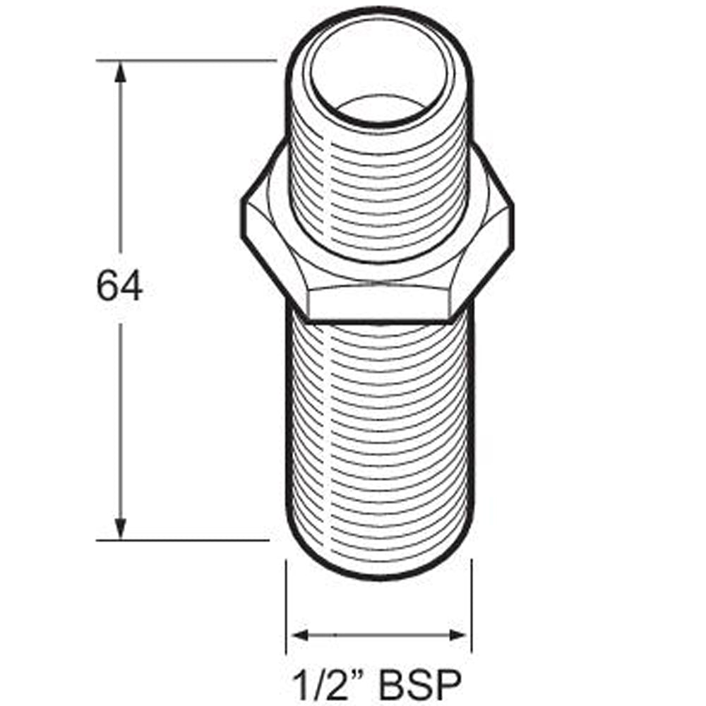 Deva Brass Straight Nipple & Back Nut SPE13