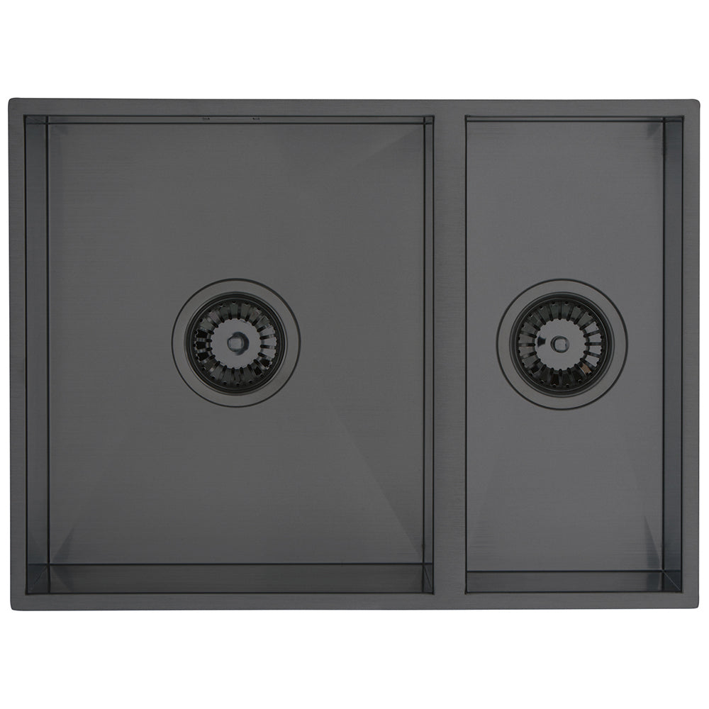 Astini Sotto 1.5 Bowl Gunmetal PVD Stainless Steel Kitchen Sink & Waste