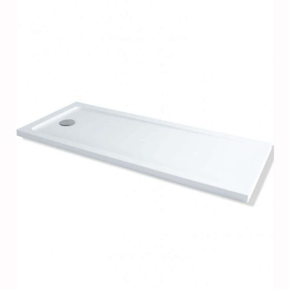 MX White Stone Resin Rectangular Shower Tray & End Waste 1700 x 700mm ST2