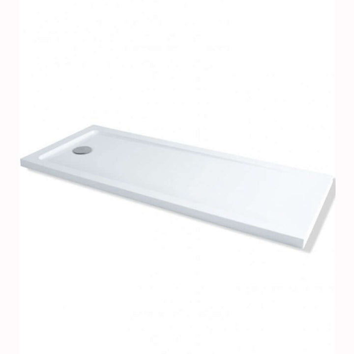MX White Stone Resin Rectangular Shower Tray & End Waste 1700 x 700mm ST2