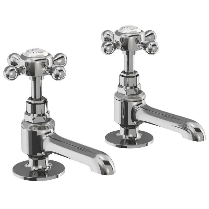 Burlington Stafford Chrome Long Nose Basin Pillar Taps