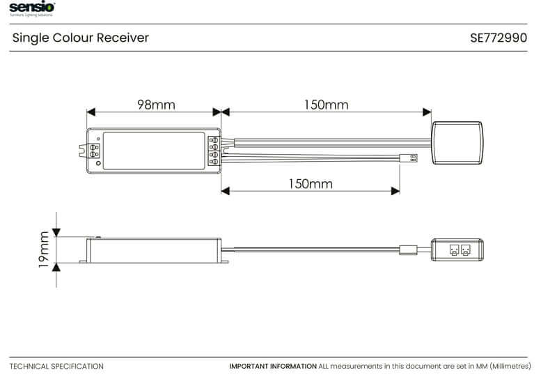 Sensio White Single Colour Receiver SE772990