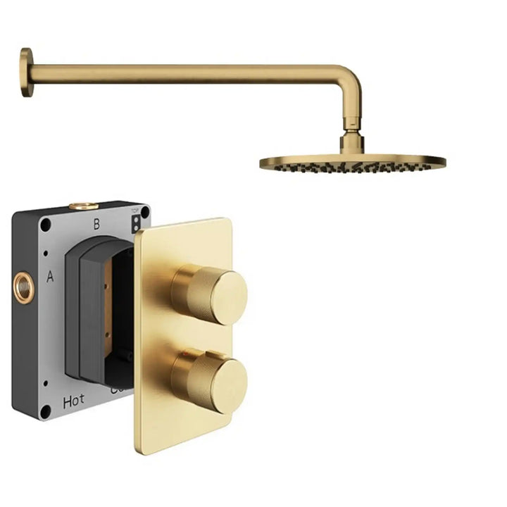 Abacus ISO PRO Fixed Round Shower Head with 1 Outlet Shower Valve & Wall Arm