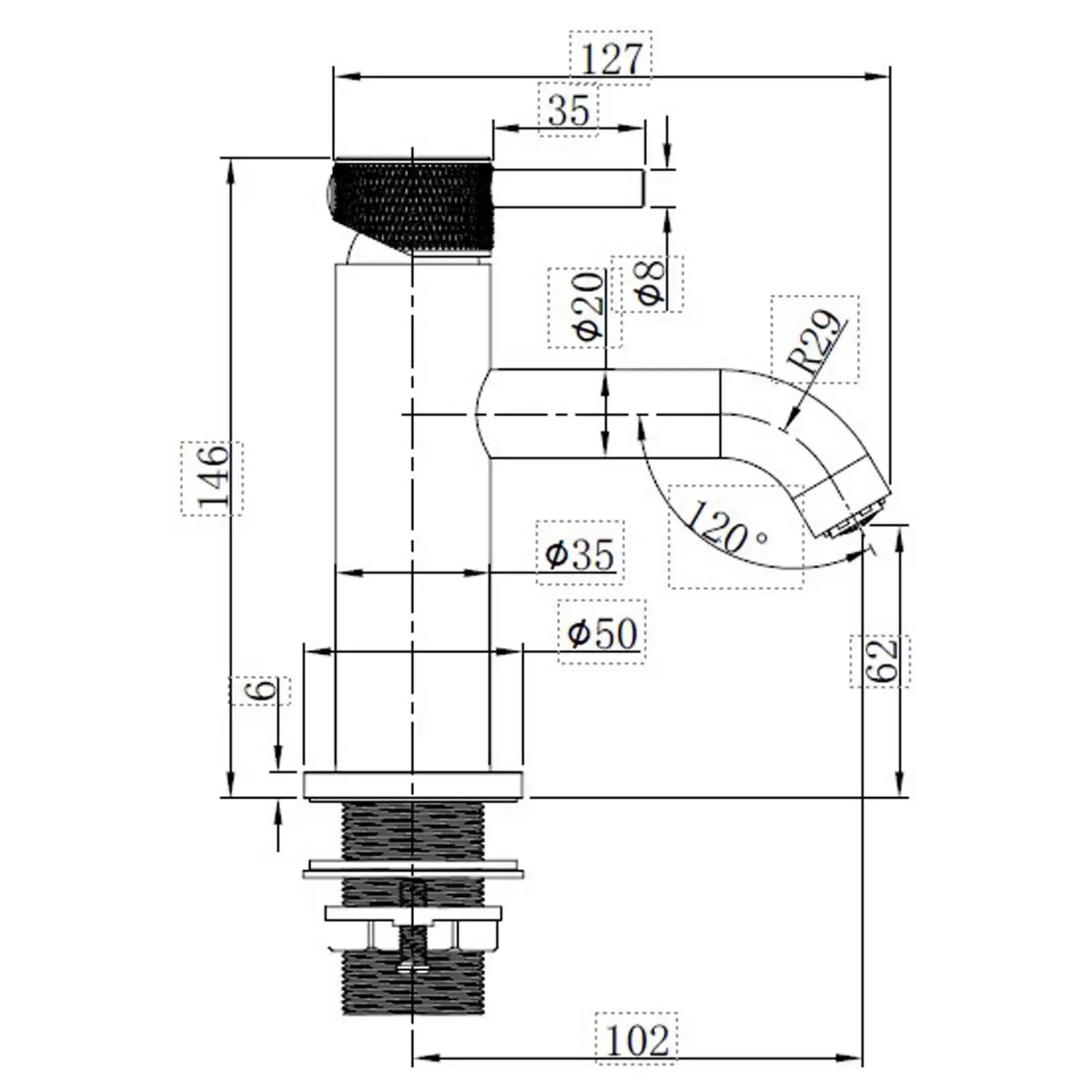 Abacus ISO PRO Mini Mono Basin Mixer Tap