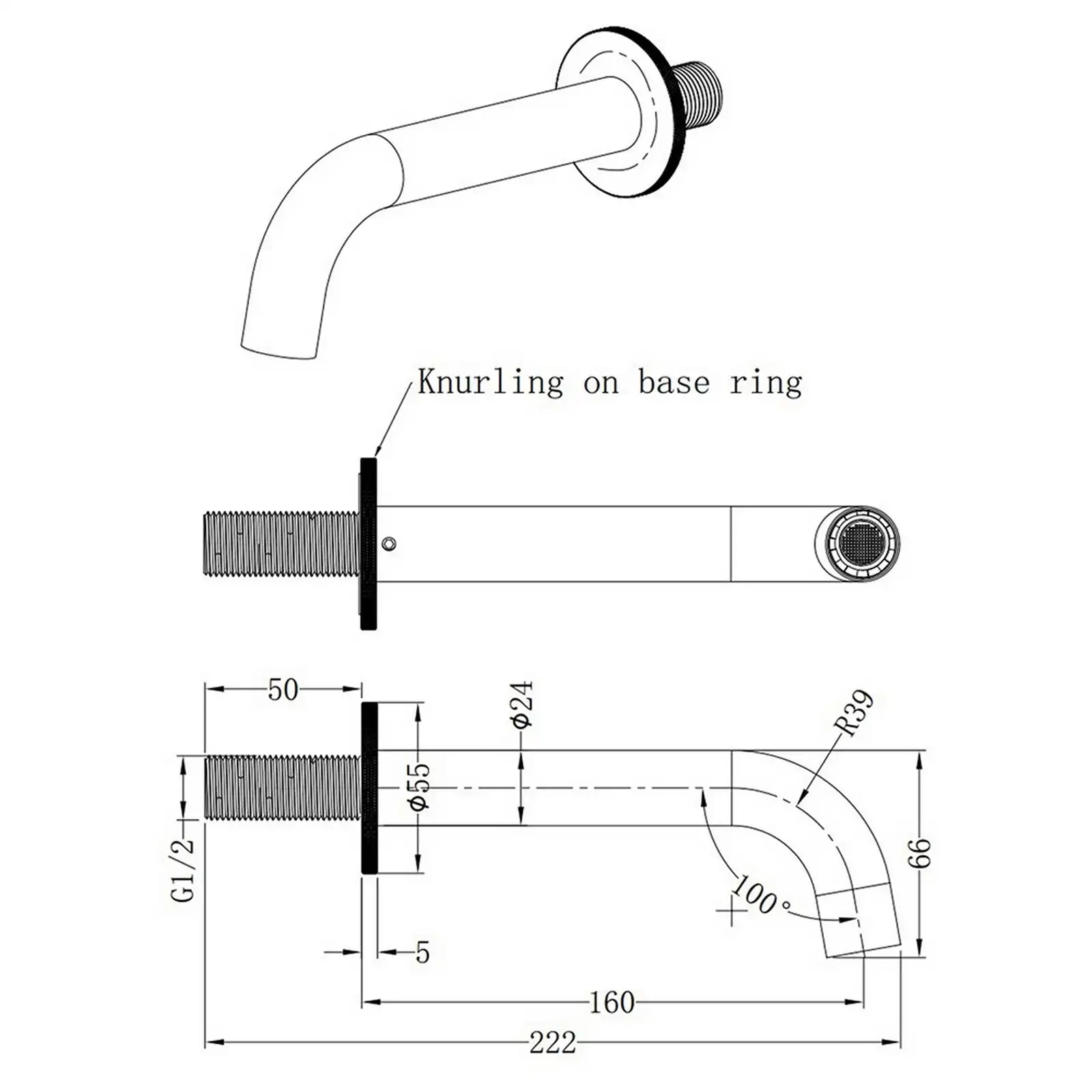 Abacus ISO PRO Bath Spout Tap