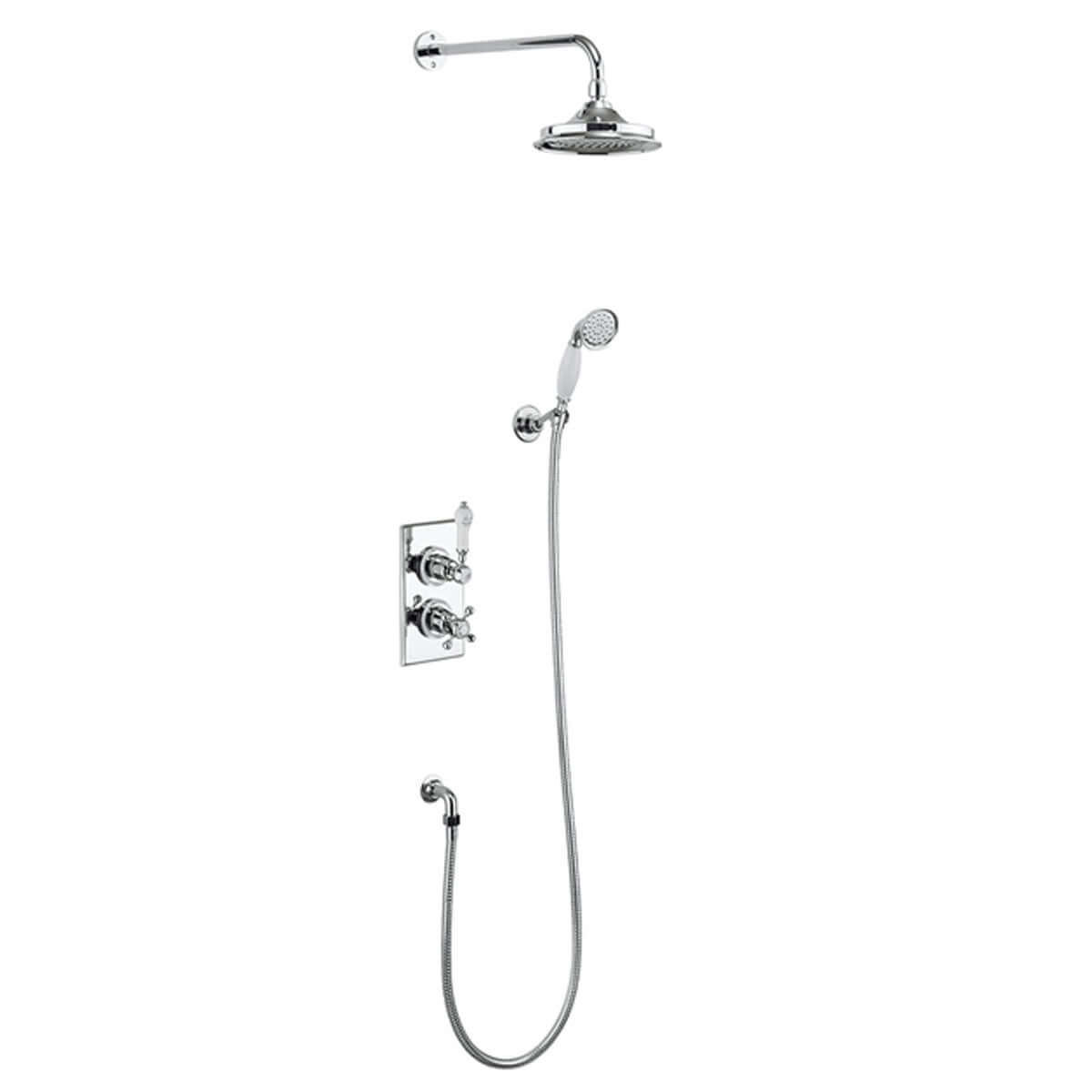 Burlington Trent Chrome Thermostatic Dual Outlet Concealed Divertor Shower Valve Set