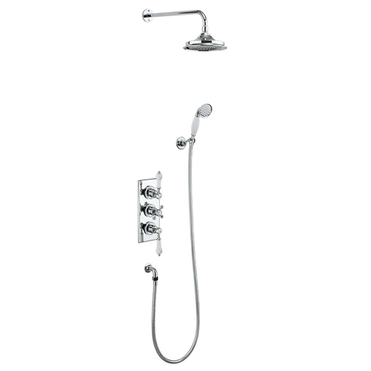 Burlington Trent Chrome Thermostatic Dual Outlet Concealed Shower Valve Set