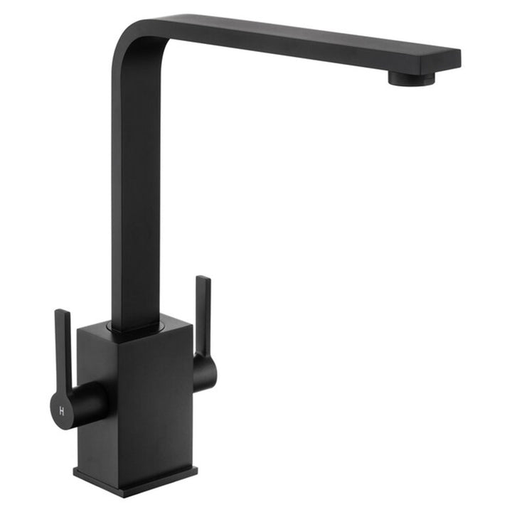 Rangemaster Kube Matt Black Dual Lever Kitchen Tap - TKUBEDL