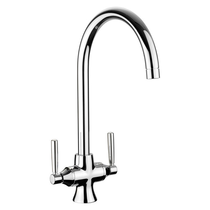 Rangemaster Cruciform Chrome Twin Liver Kitchen Sink Filter Tap