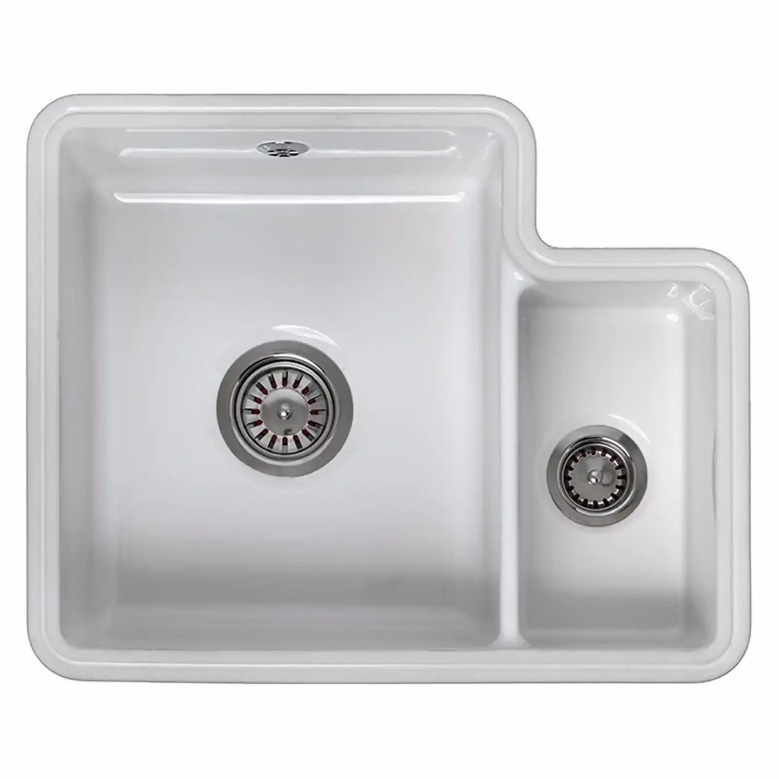 Reginox Tuscany 1.5 Bowl White Ceramic Undermount Kitchen Sink & Waste TUSCANY