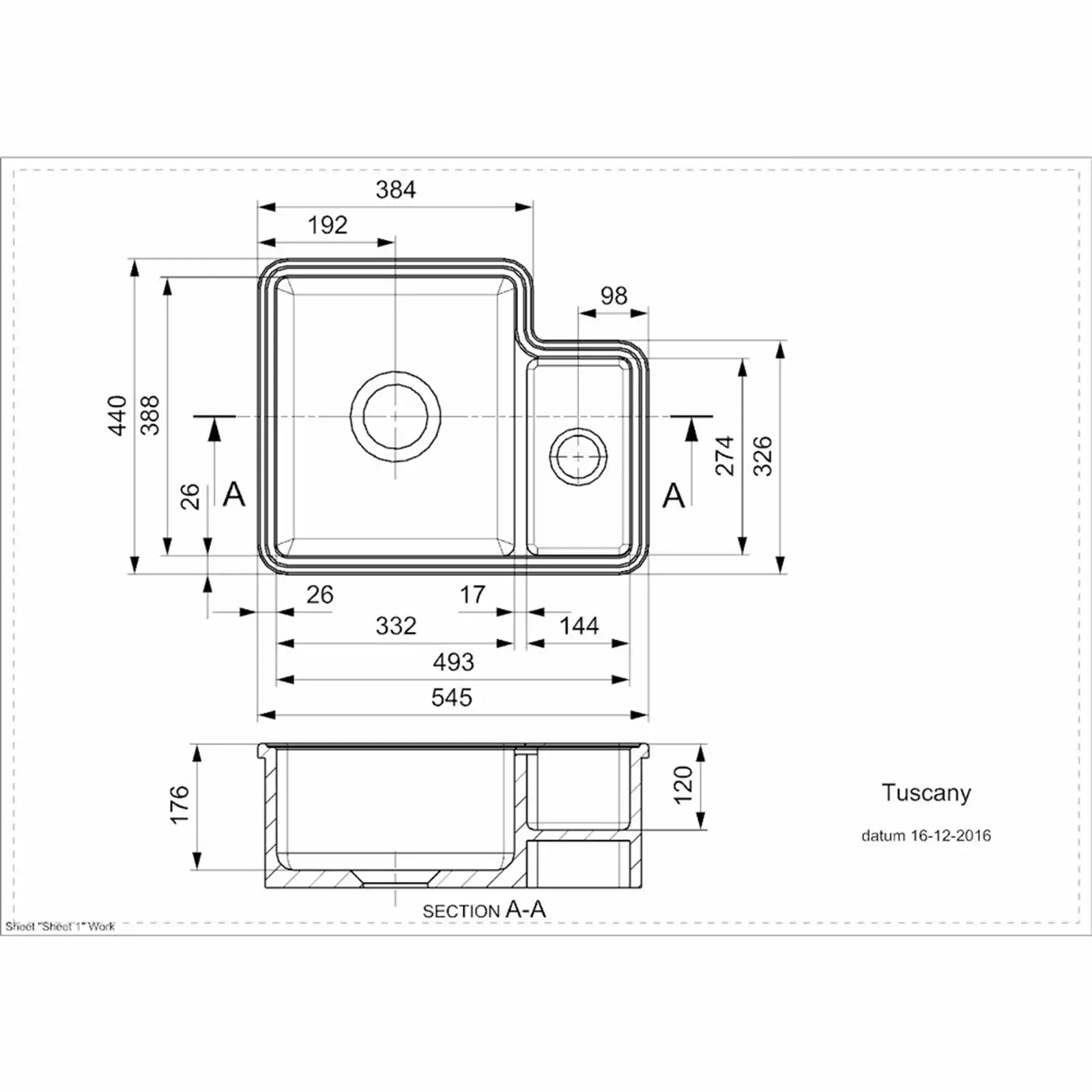 Reginox Tuscany 1.5 Bowl White Ceramic Undermount Kitchen Sink & Waste TUSCANY