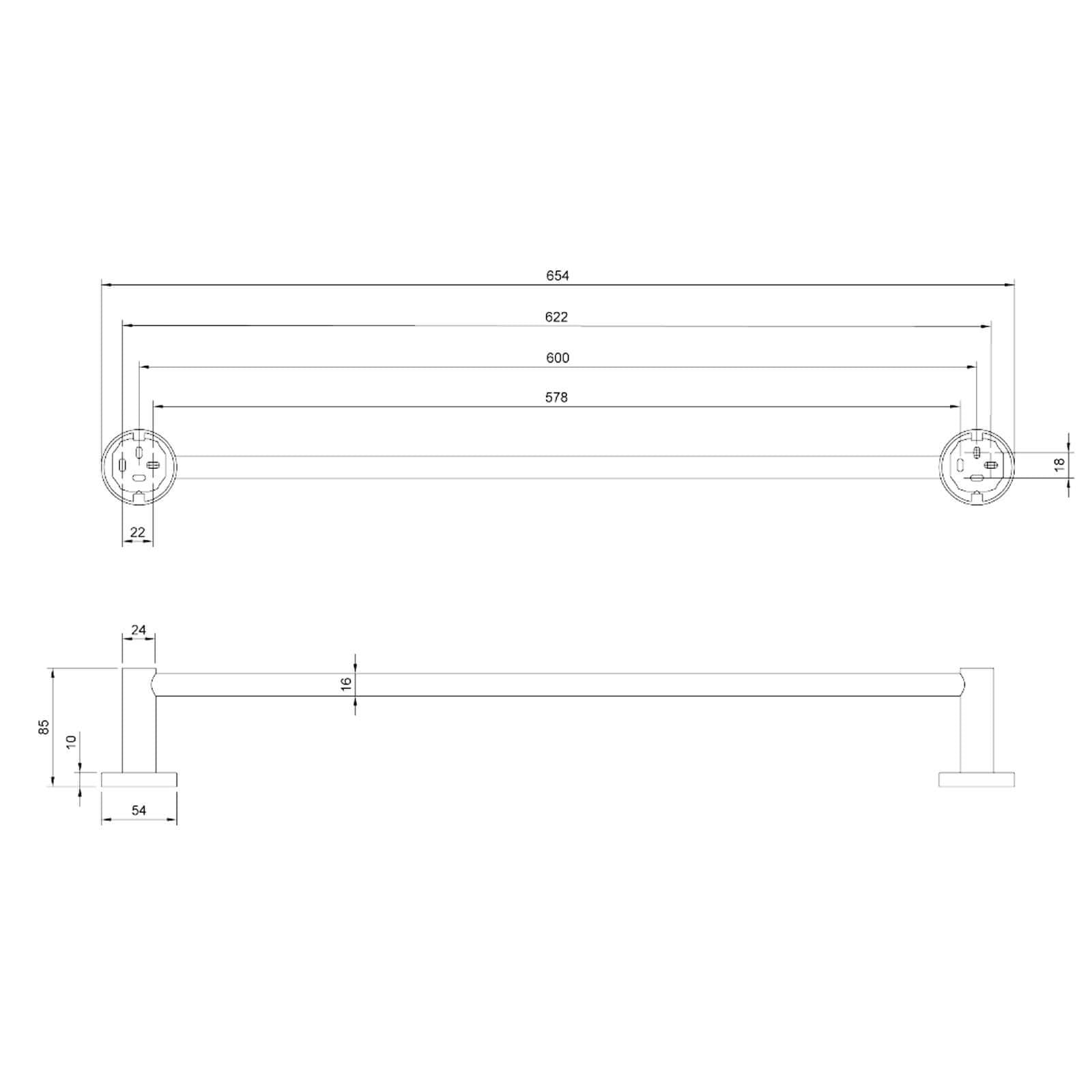 Villeroy & Boch Elements Tender 610mm Towel Rail