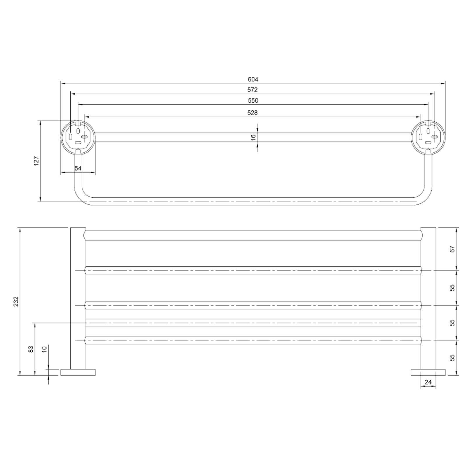 Villeroy & Boch Elements Tender Chrome Towel Rack 604mm