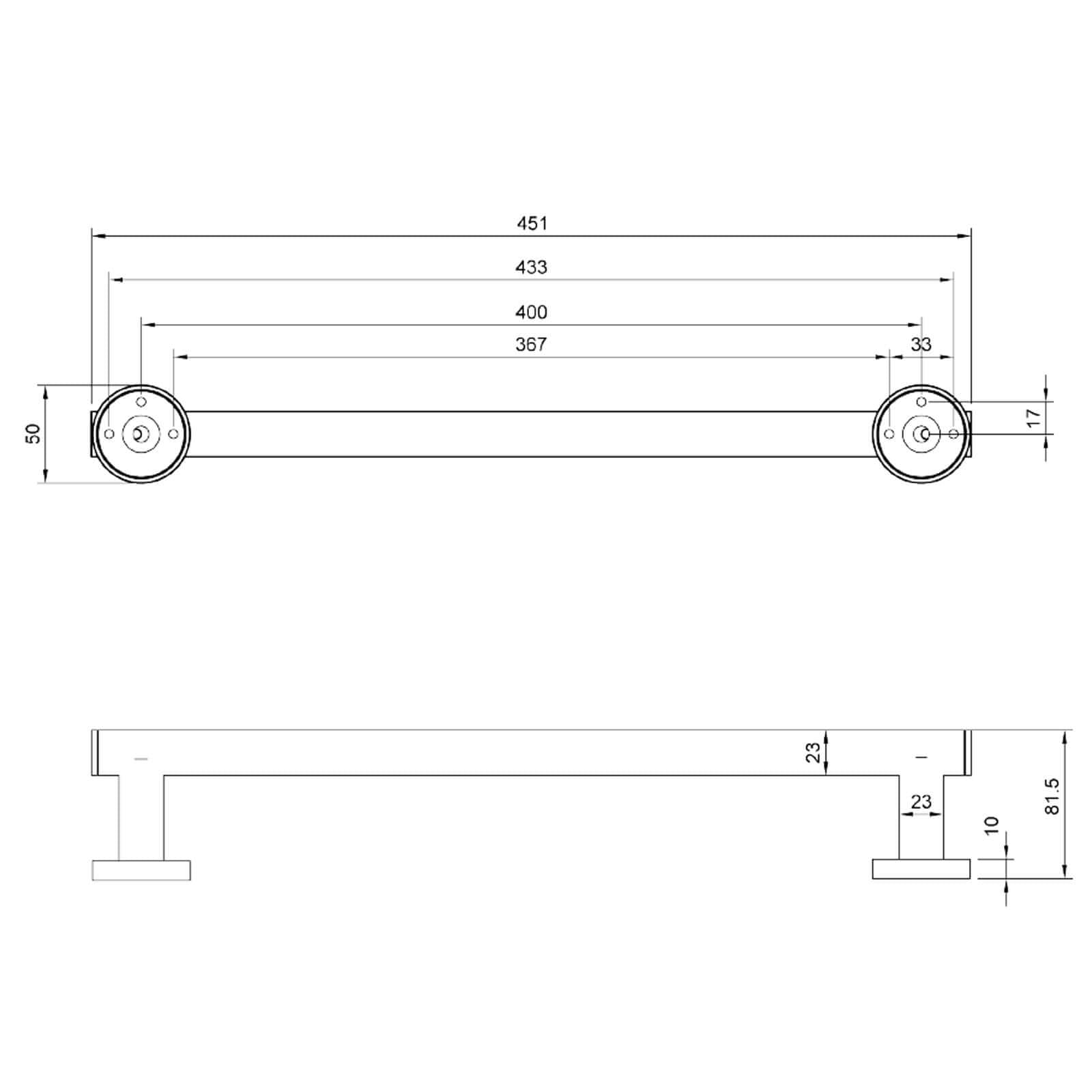 Villeroy & Boch Elements Tender Towel Bar 451mm