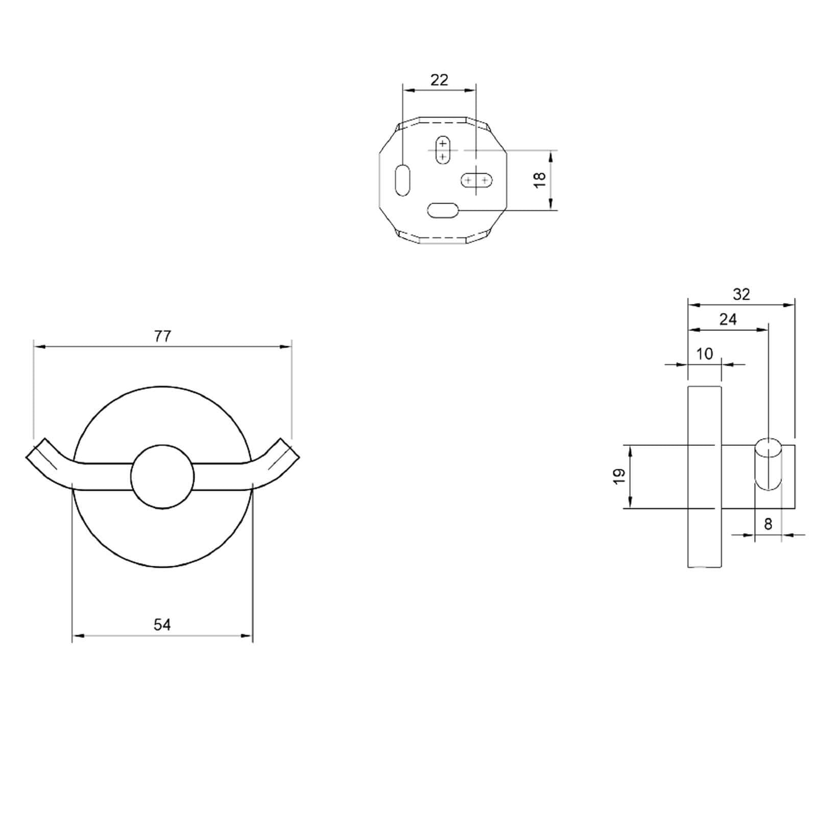 Villeroy & Boch Elements Tender Double Towel/Robe Hook