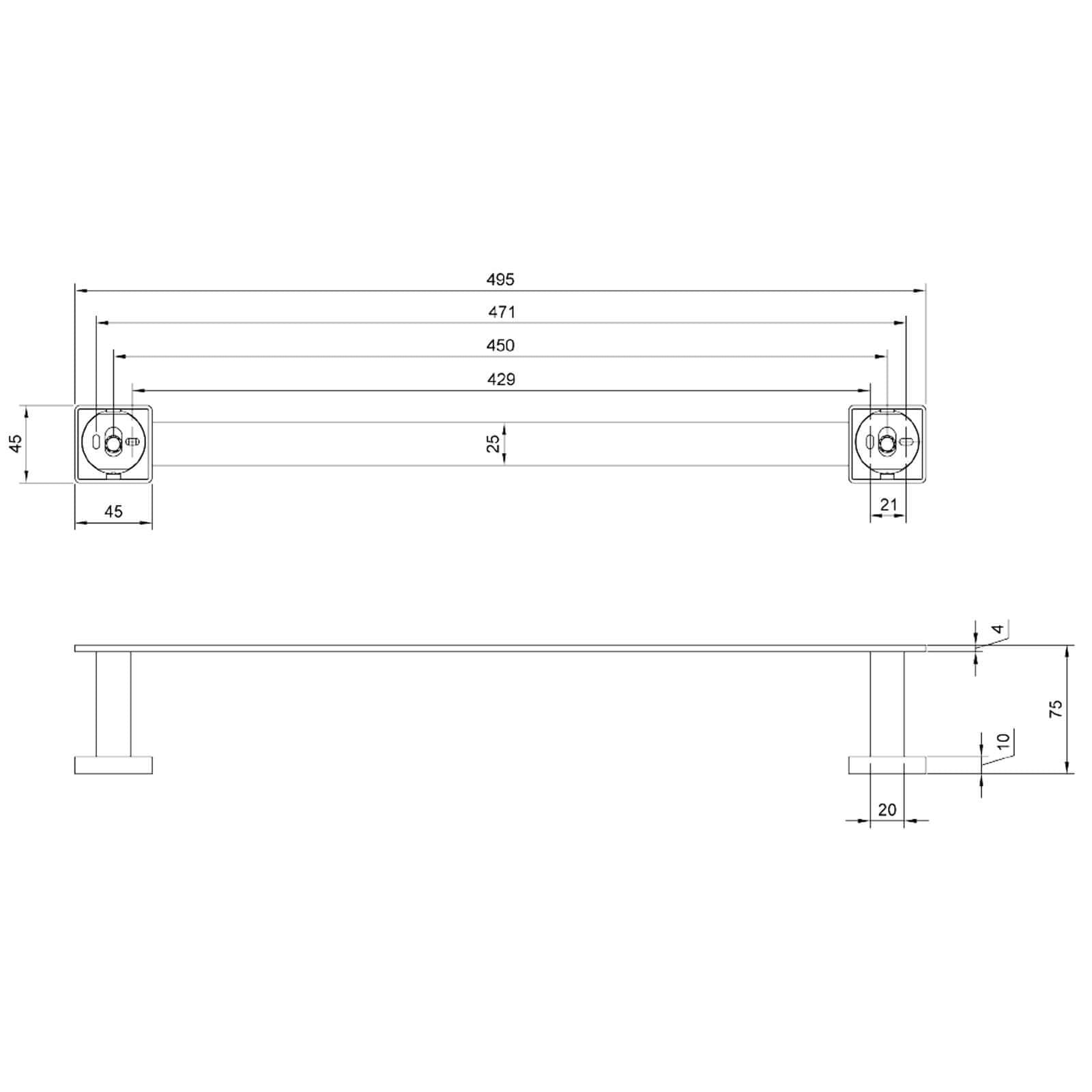 Villeroy & Boch Elements Striking Straight Towel Rail