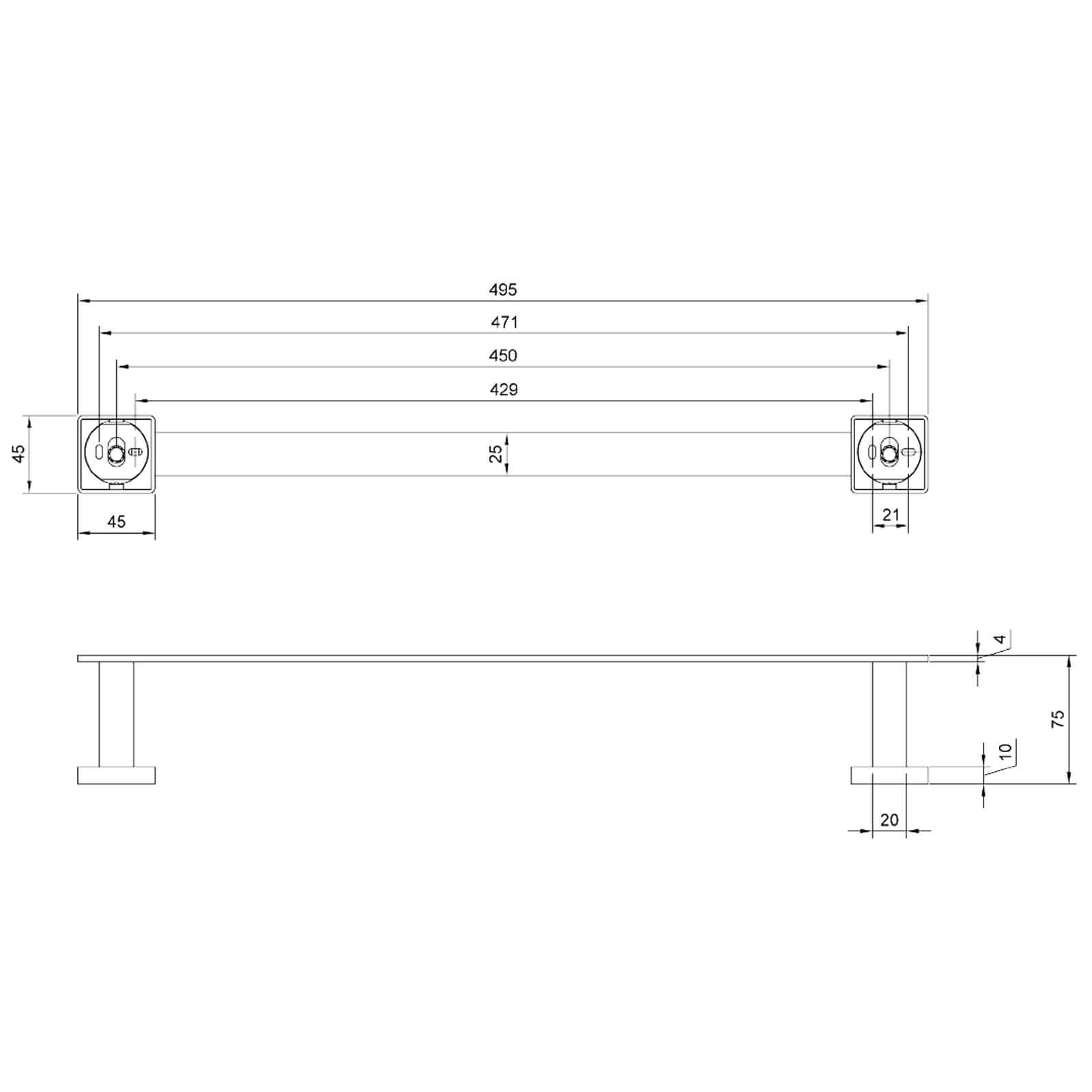Villeroy & Boch Elements Striking Straight Towel Rail