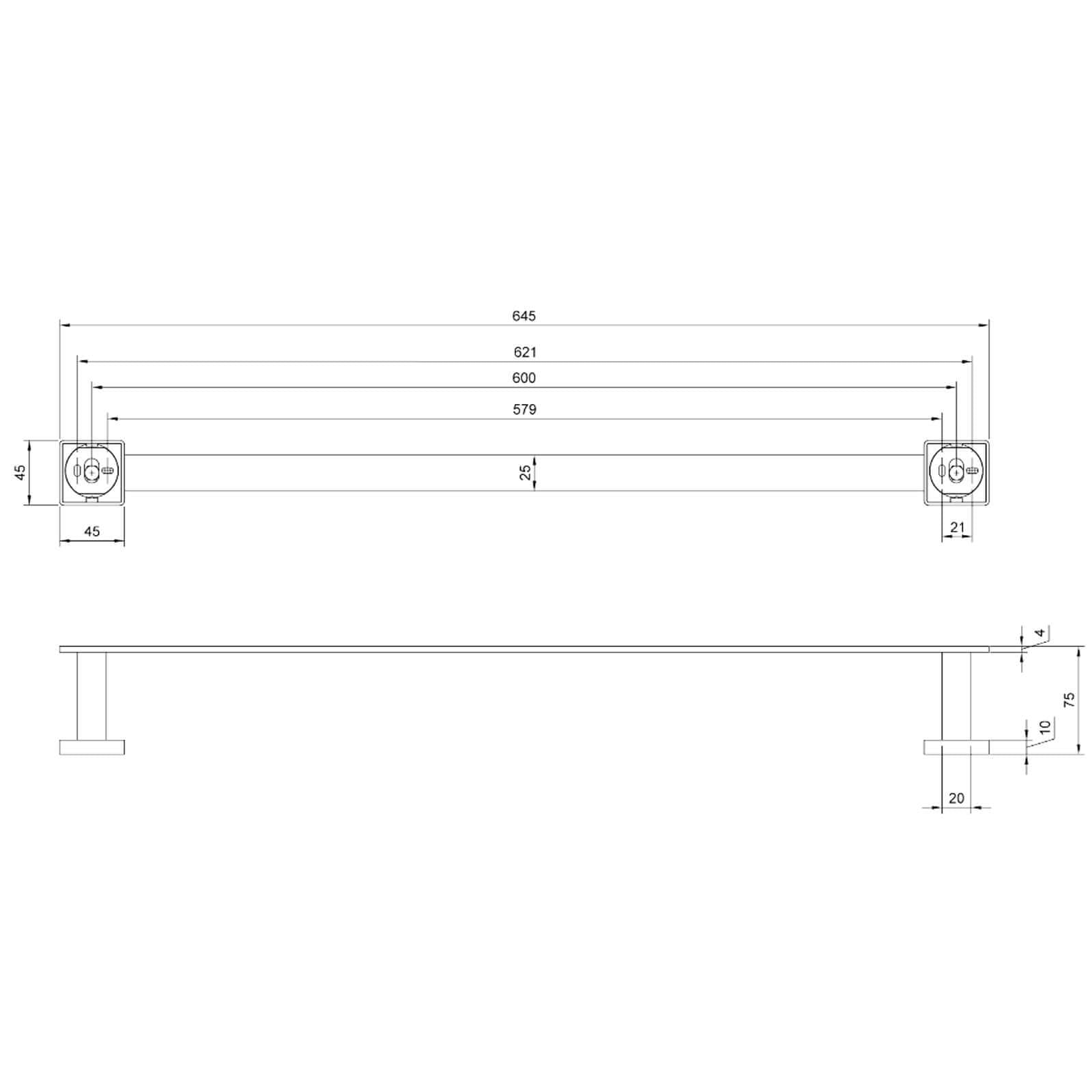 Villeroy & Boch Elements Striking Towel Bar 645mm