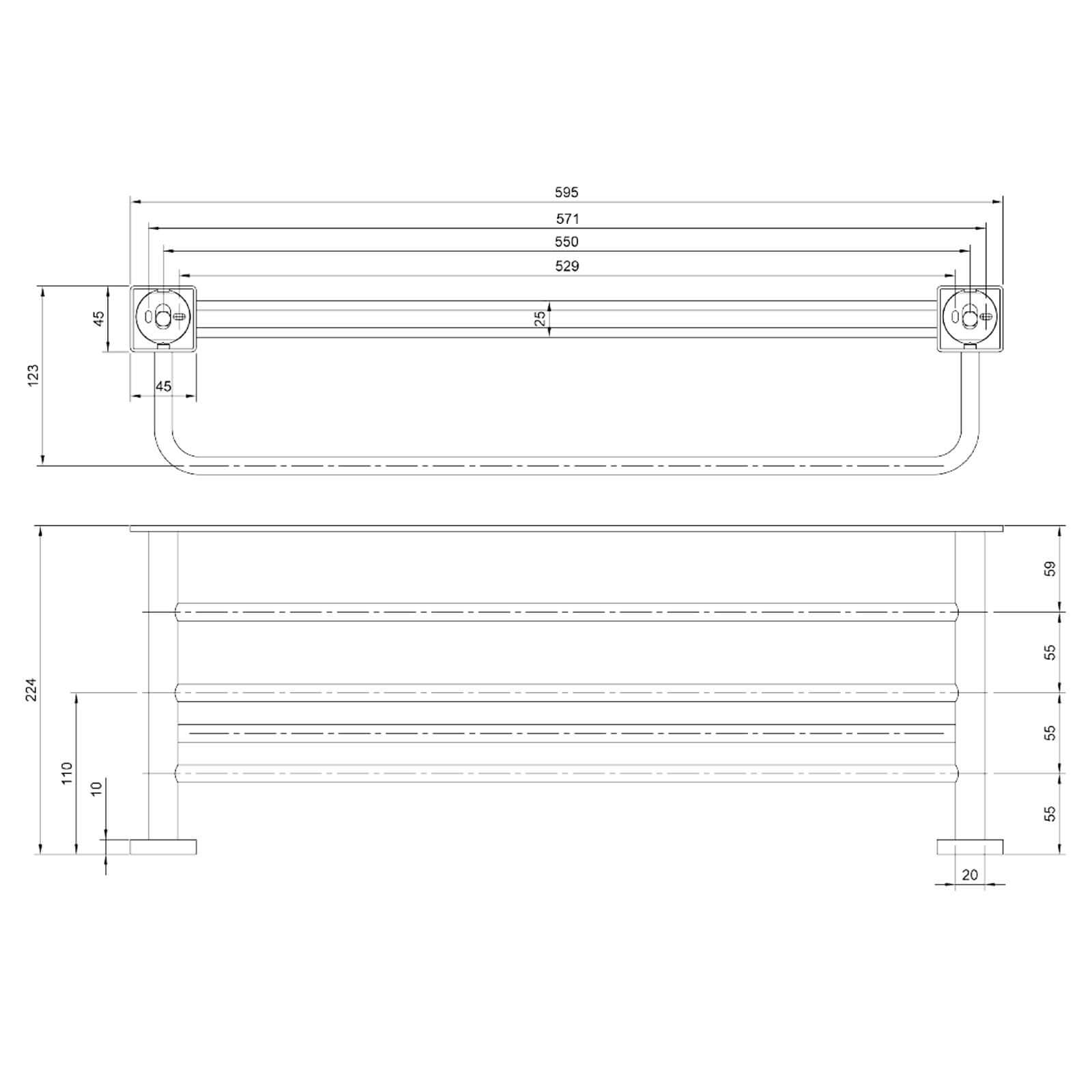 Villeroy & Boch Elements Striking Towel Rack 595mm