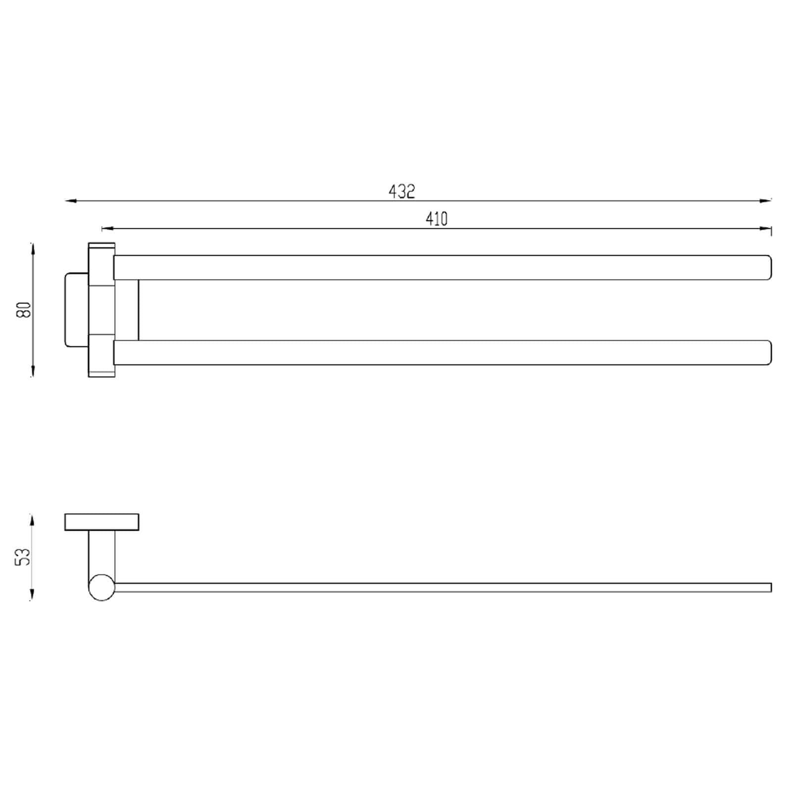 Villeroy & Boch Elements Striking Towel Holder with Double Arm