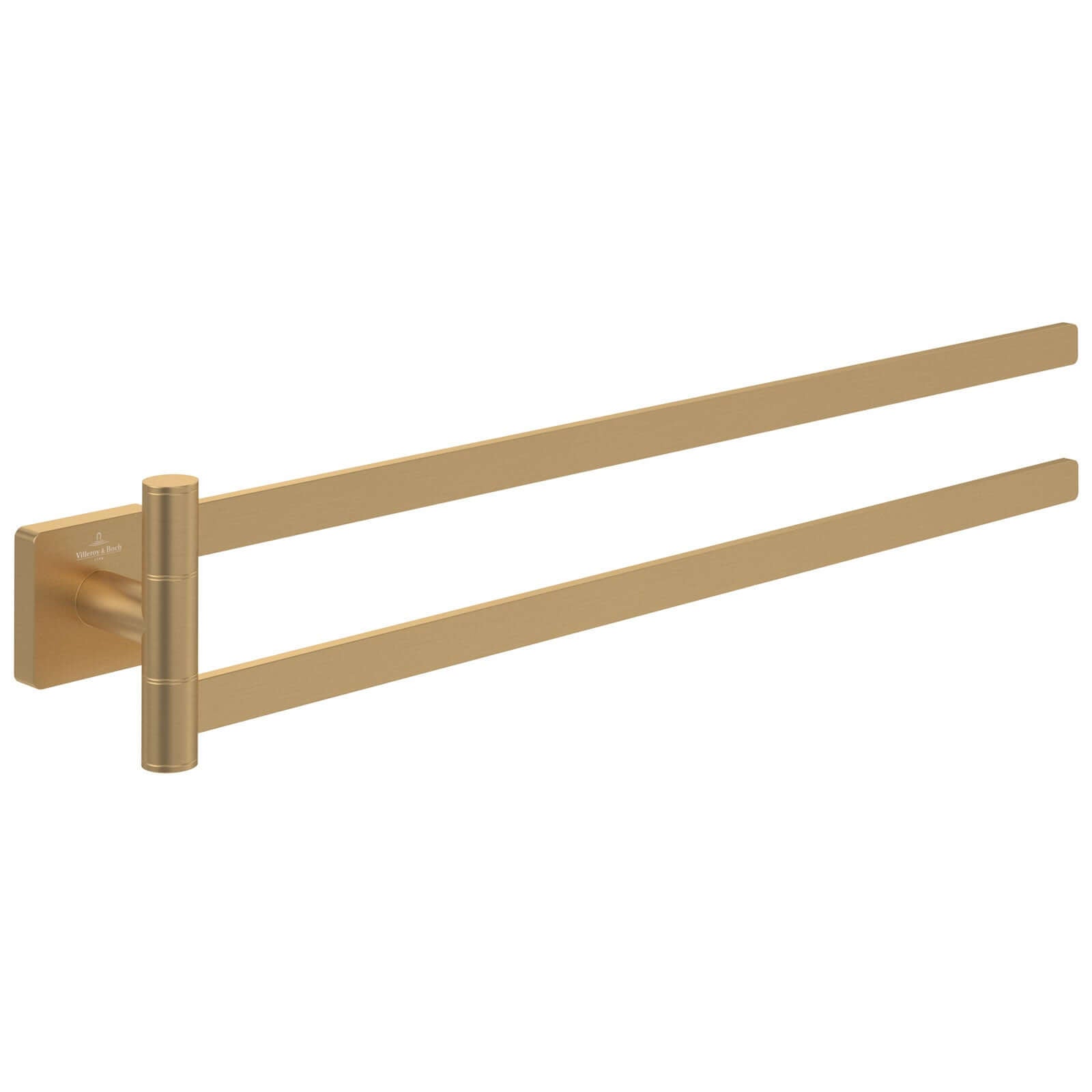 Villeroy & Boch Elements Striking Brushed Gold Towel Holder with Double Arm
