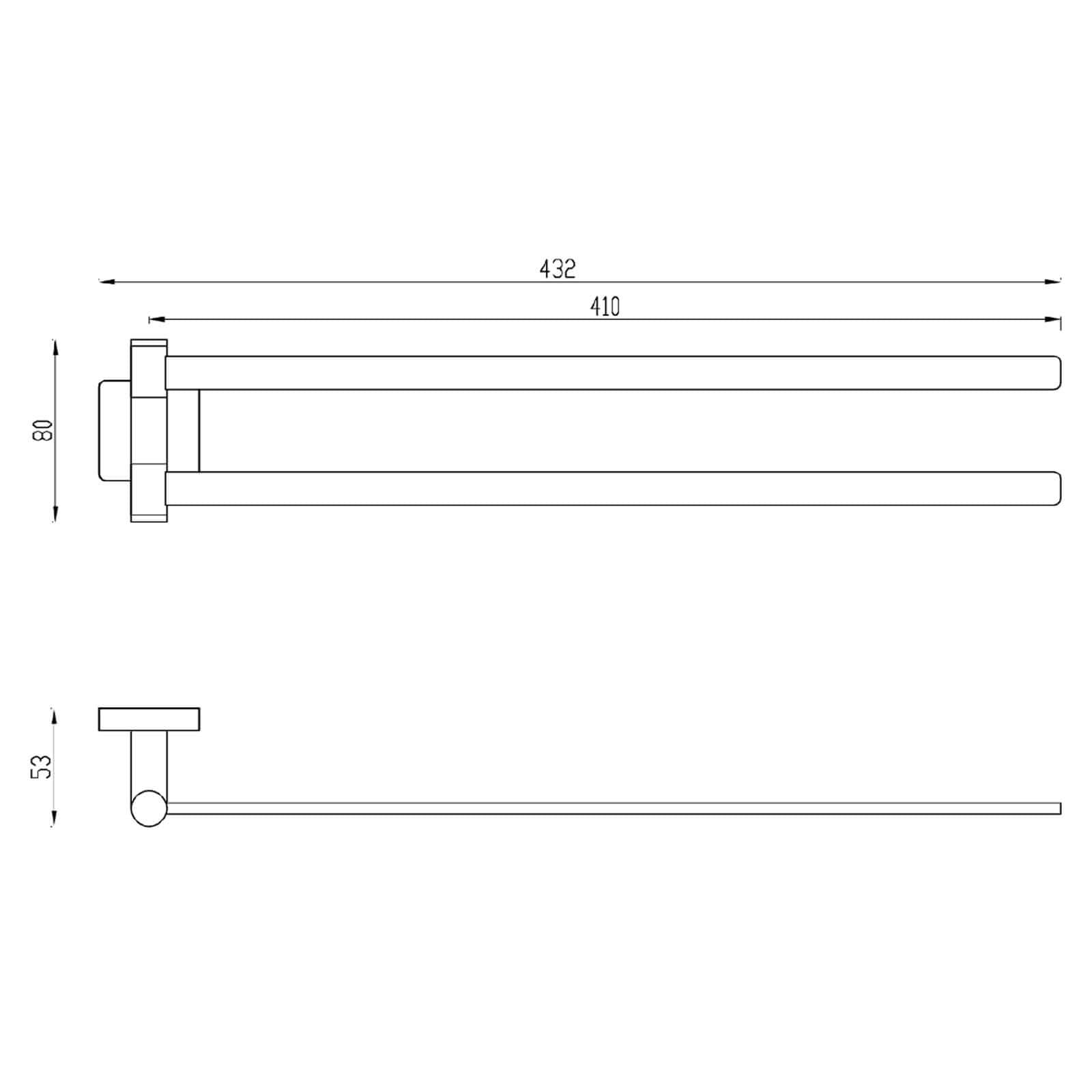Villeroy & Boch Elements Striking Towel Holder with Double Arm