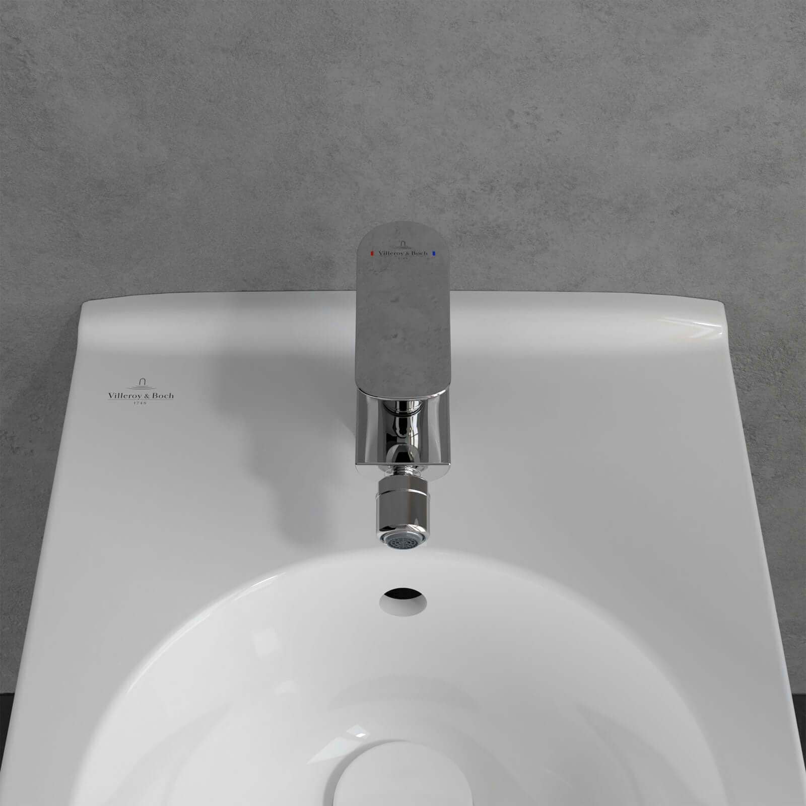 Villeroy & Boch O.novo Chrome Single Lever Bidet Mixer Tap