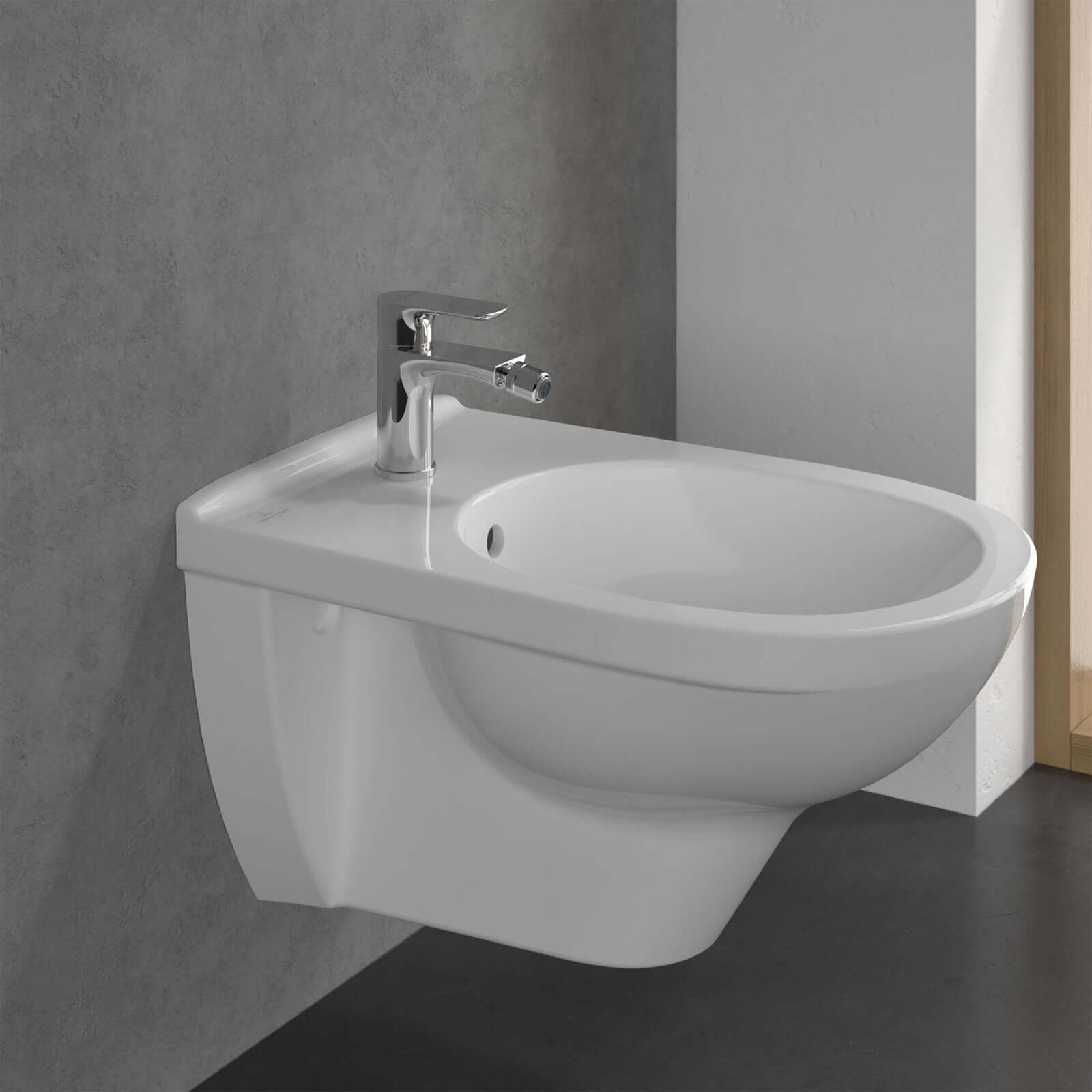 Villeroy & Boch O.novo Chrome Single Lever Bidet Mixer Tap