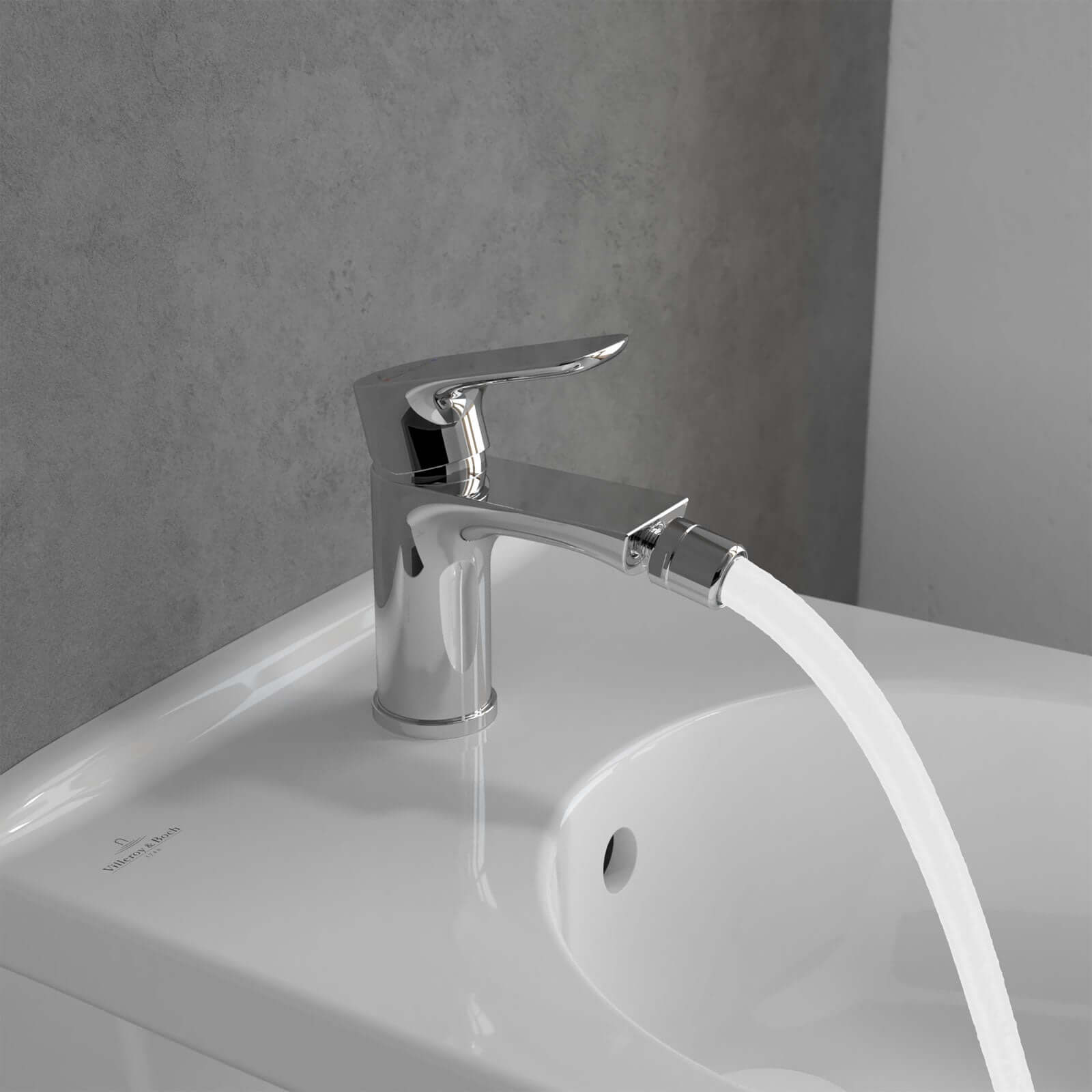 Villeroy & Boch O.novo Chrome Single Lever Bidet Mixer Tap