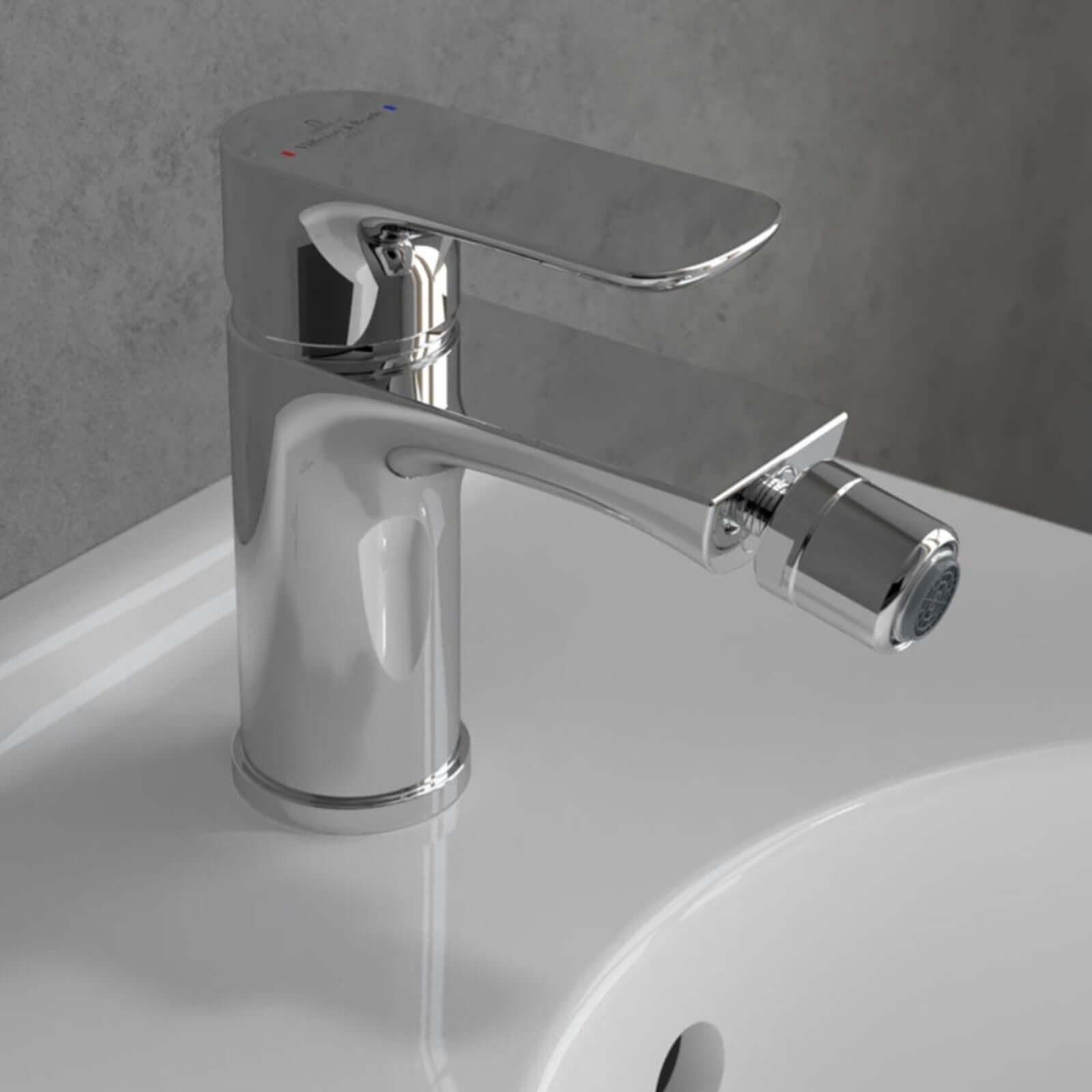 Villeroy & Boch O.novo Chrome Single Lever Bidet Mixer Tap