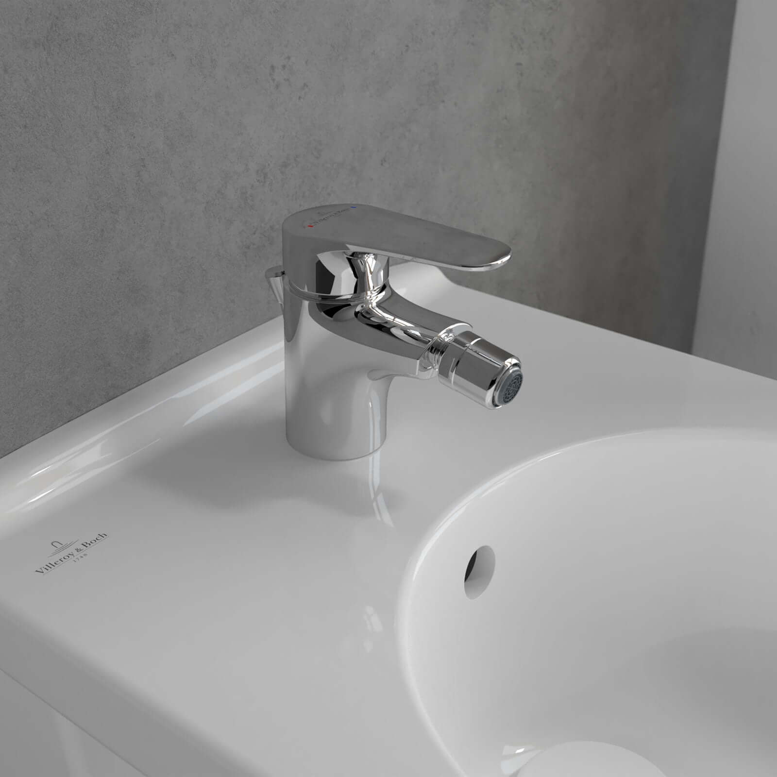 Villeroy & Boch O.novo Chrome Start Single Lever Bidet Mixer Tap