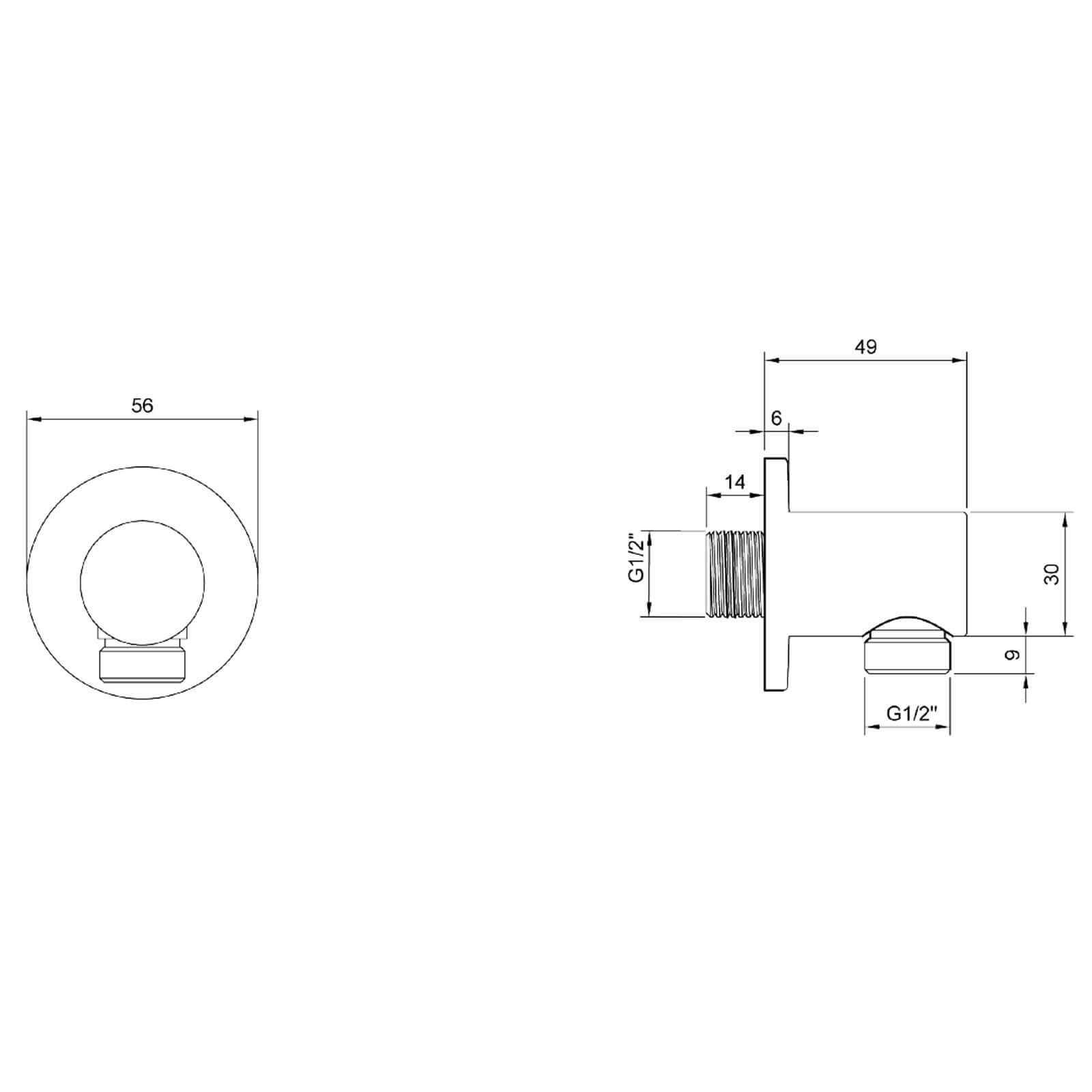 Villeroy & Boch Universal Round Shower Wall Outlet