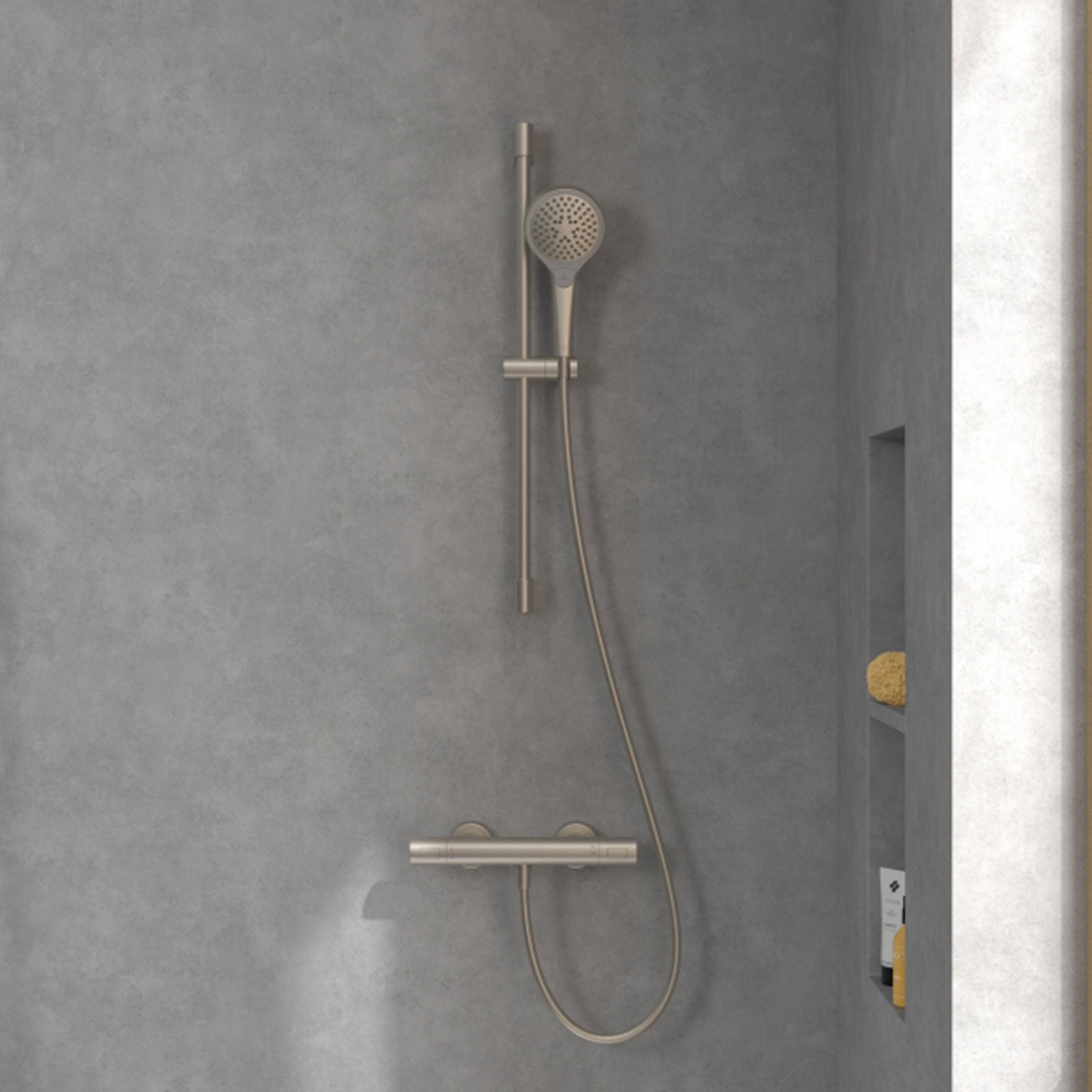 Villeroy & Boch Verve Exposed Shower Kit; Including Riser Rail, Hose & Hand Shower