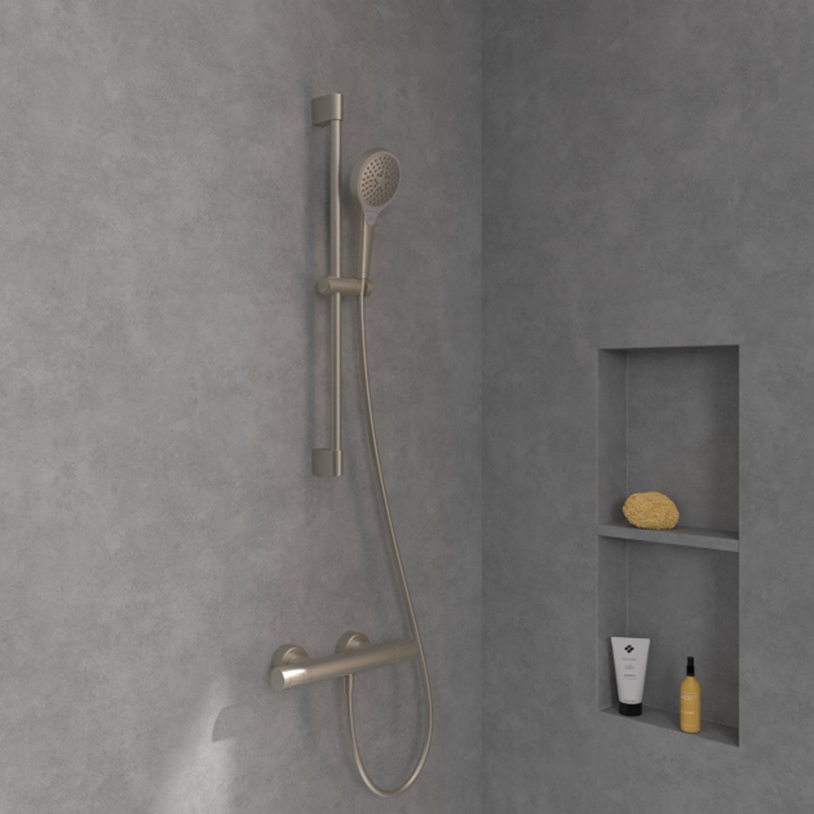Villeroy & Boch Verve Exposed Shower Kit; Including Riser Rail, Hose & Hand Shower