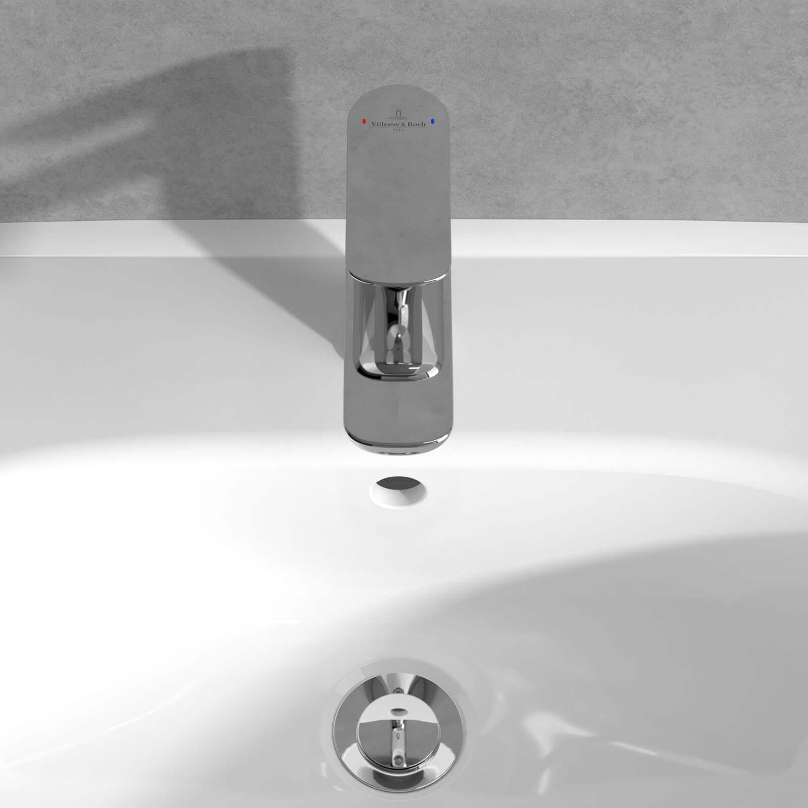 Villeroy & Boch O.novo Chrome Single Lever Basin Mixer Tap Without waste