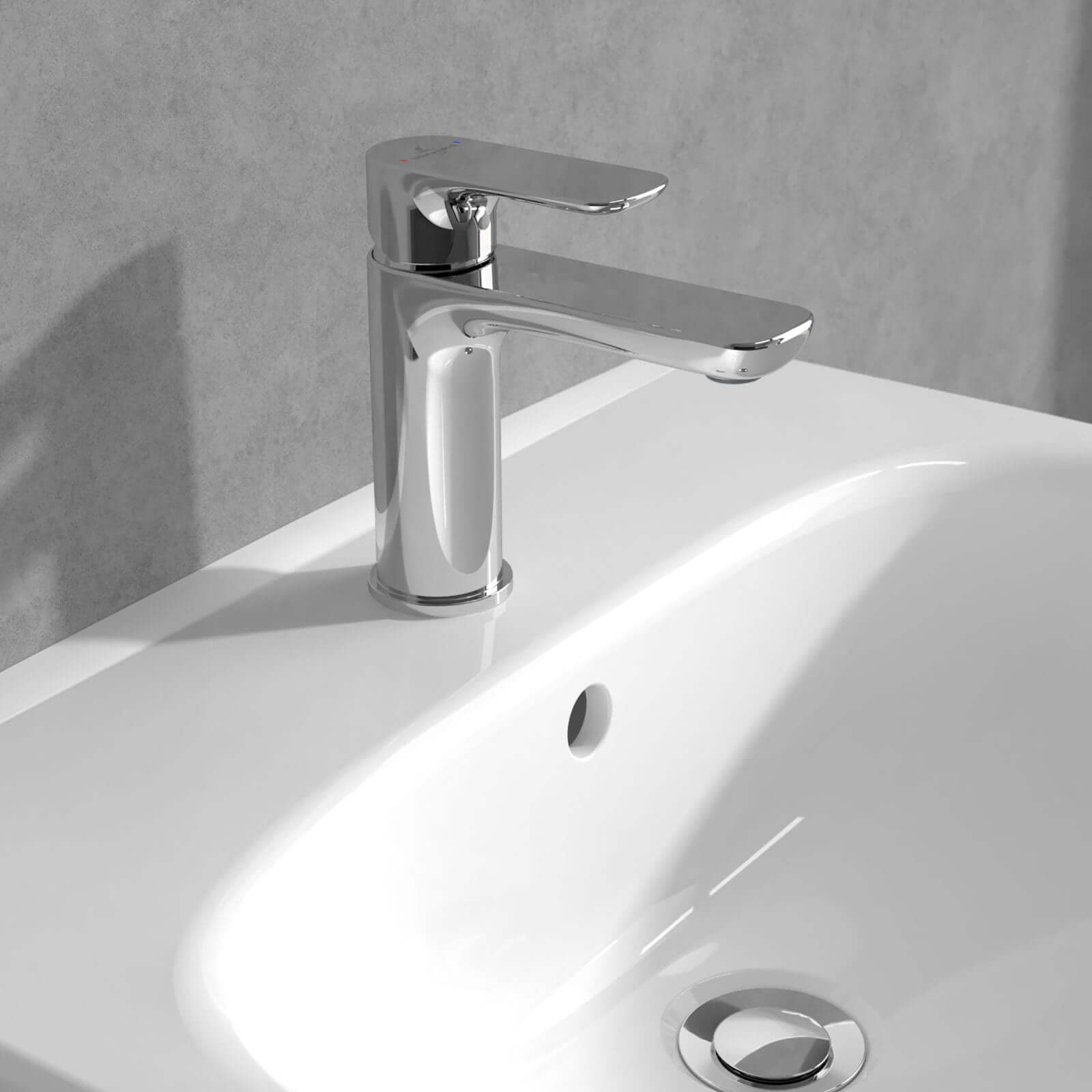 Villeroy & Boch O.novo Chrome Single Lever Basin Mixer Tap Without waste