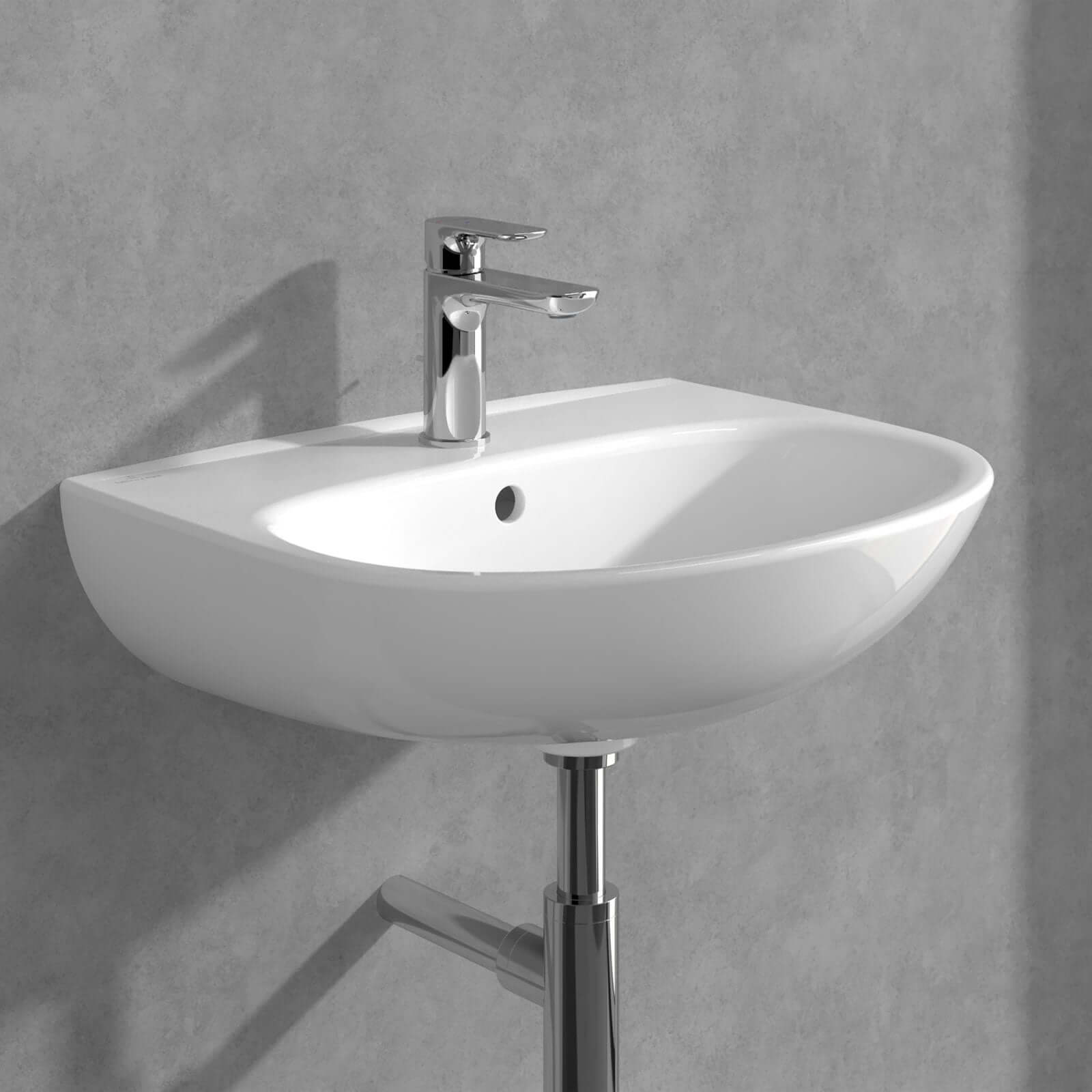 Villeroy & Boch O.novo Chrome Single Lever Basin Mixer Tap Without waste