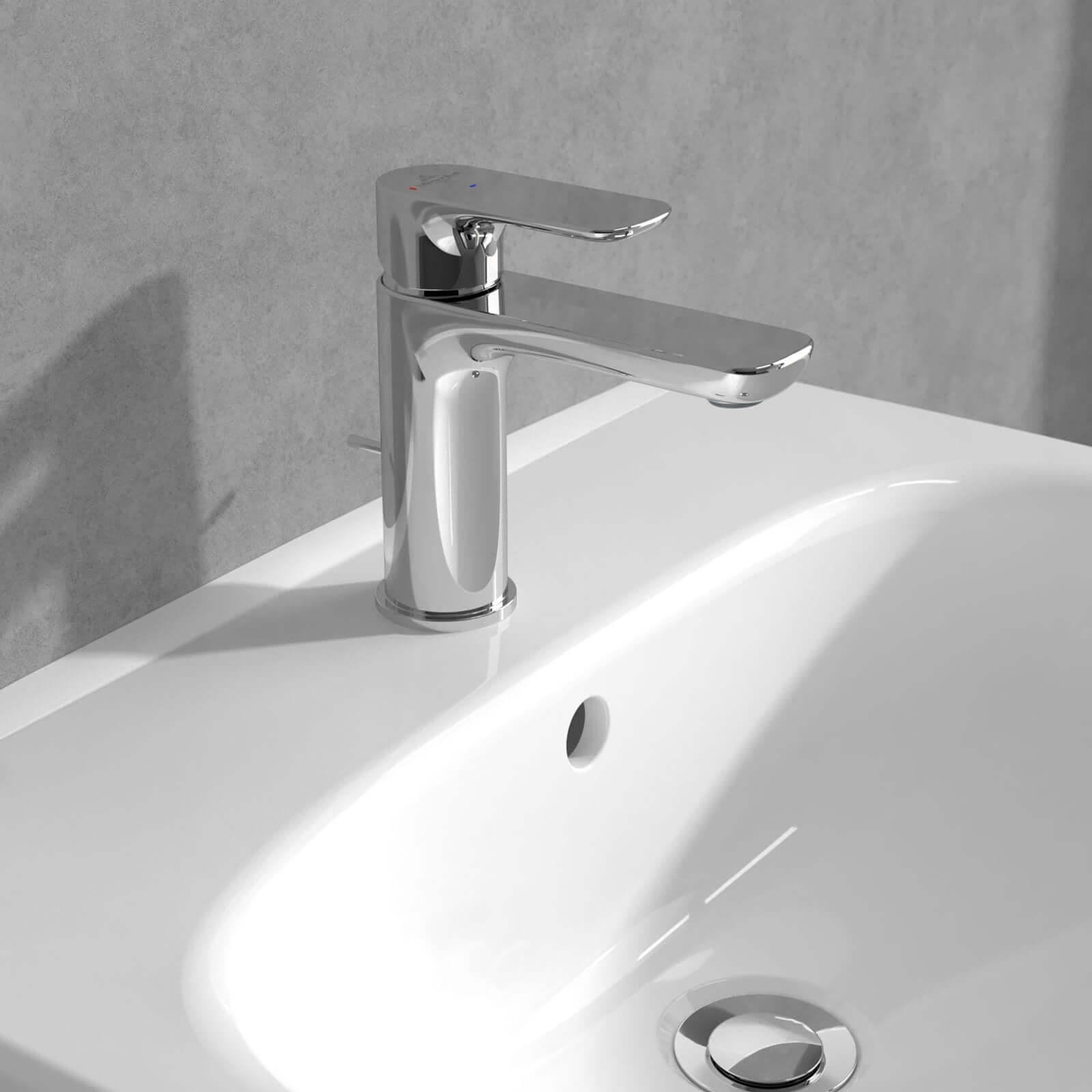 Villeroy & Boch O.novo Chrome Single Lever Basin Mixer Tap Without waste