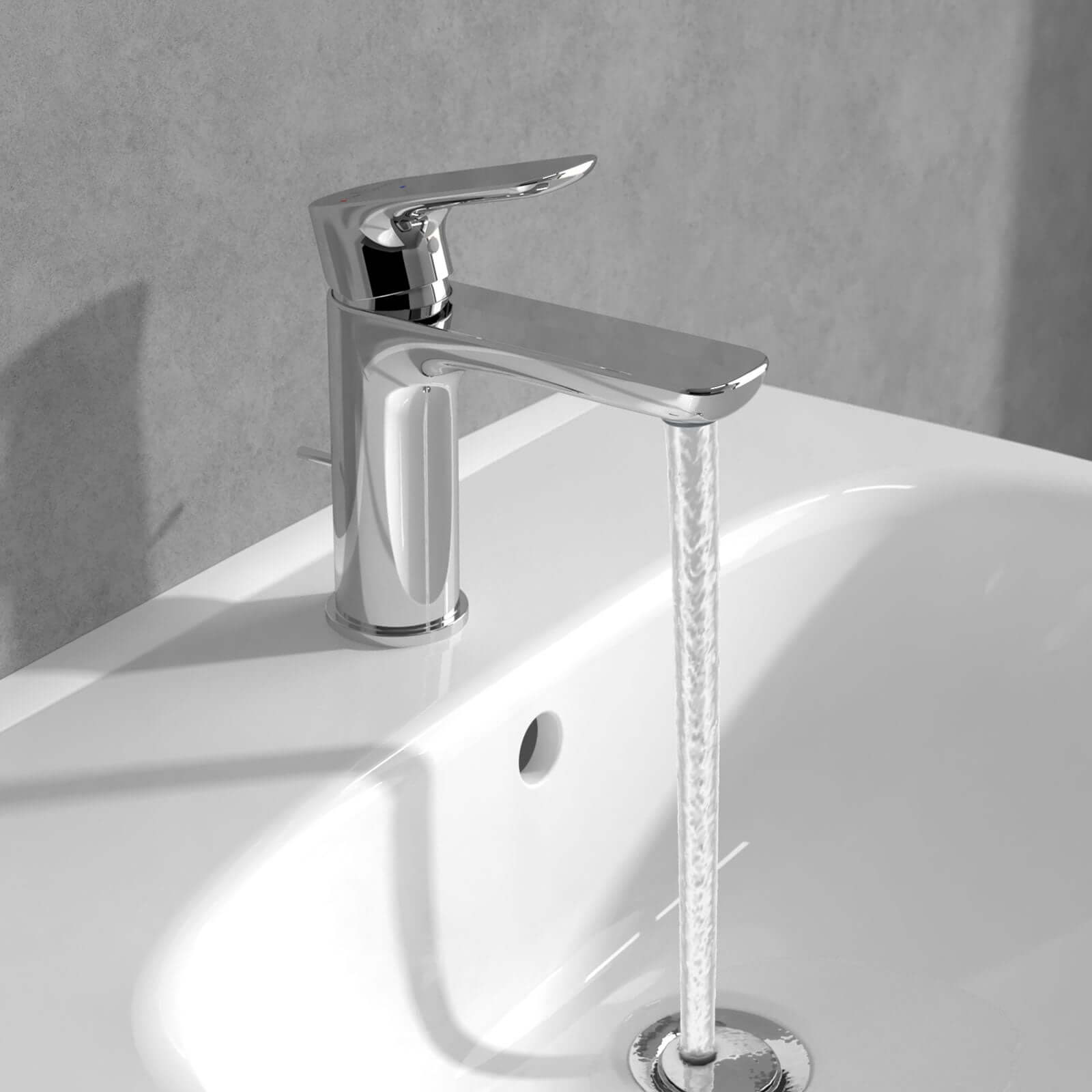 Villeroy & Boch O.novo Chrome Single Lever Basin Mixer Tap Without waste