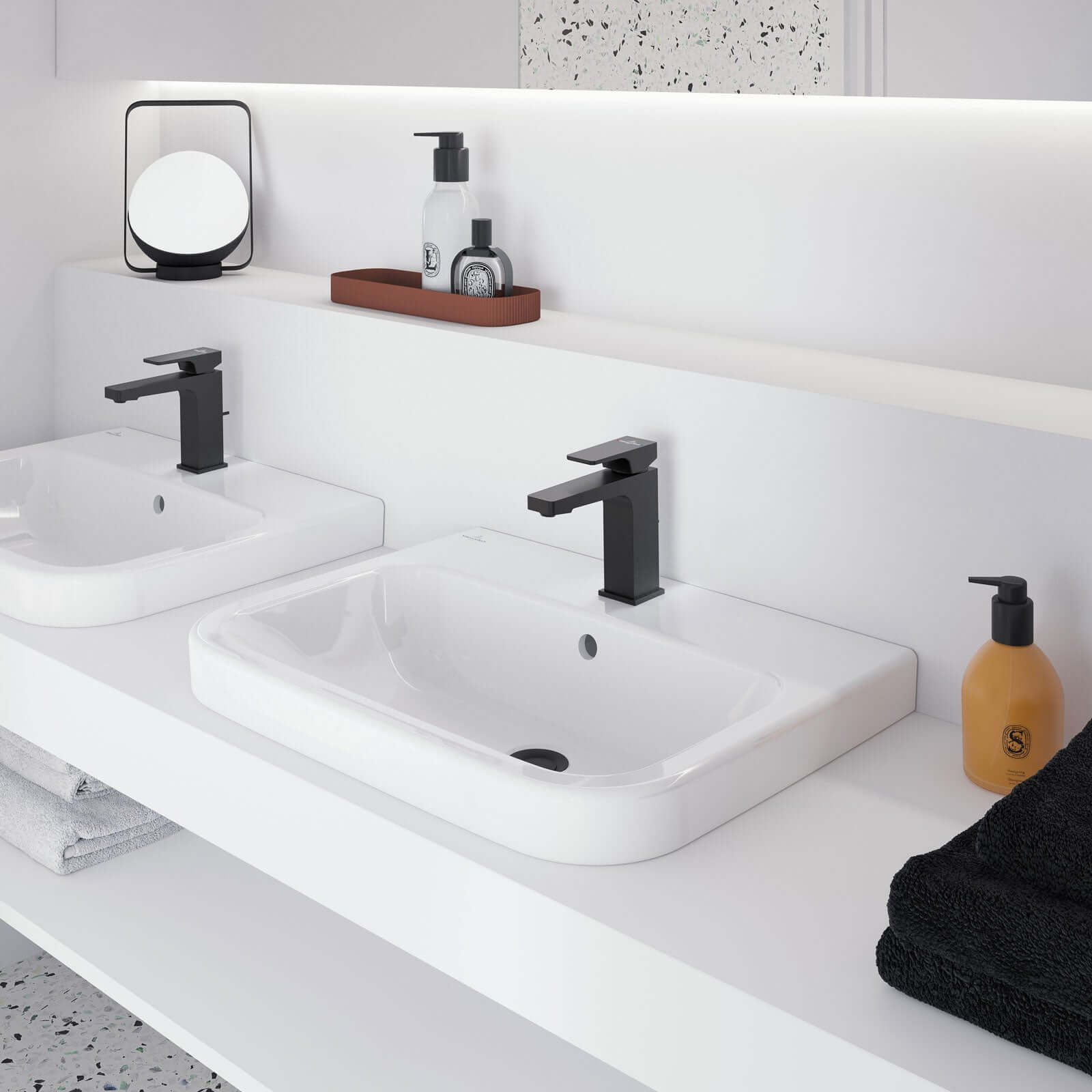 Villeroy & Boch Architectura Square Basin Mixer Tap with Pop-up Waste