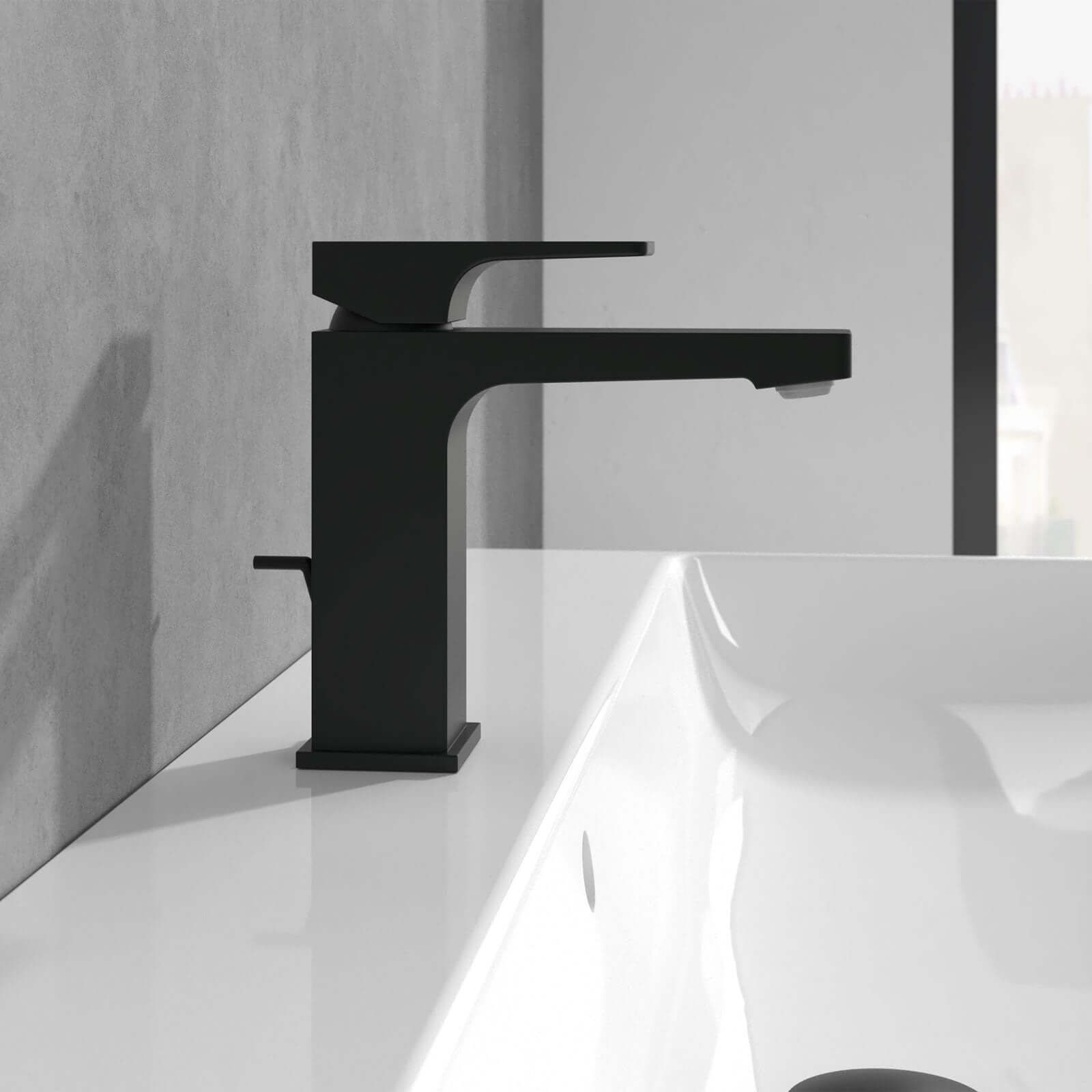 Villeroy & Boch Architectura Square Basin Mixer Tap with Pop-up Waste