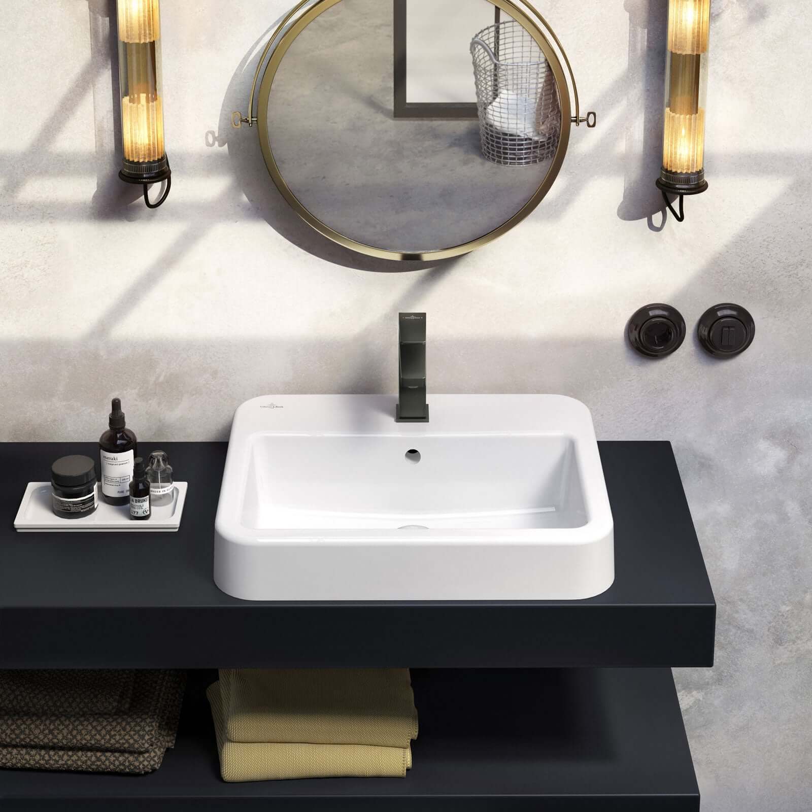 Villeroy & Boch Architectura Square Basin Mixer Tap with Pop-up Waste