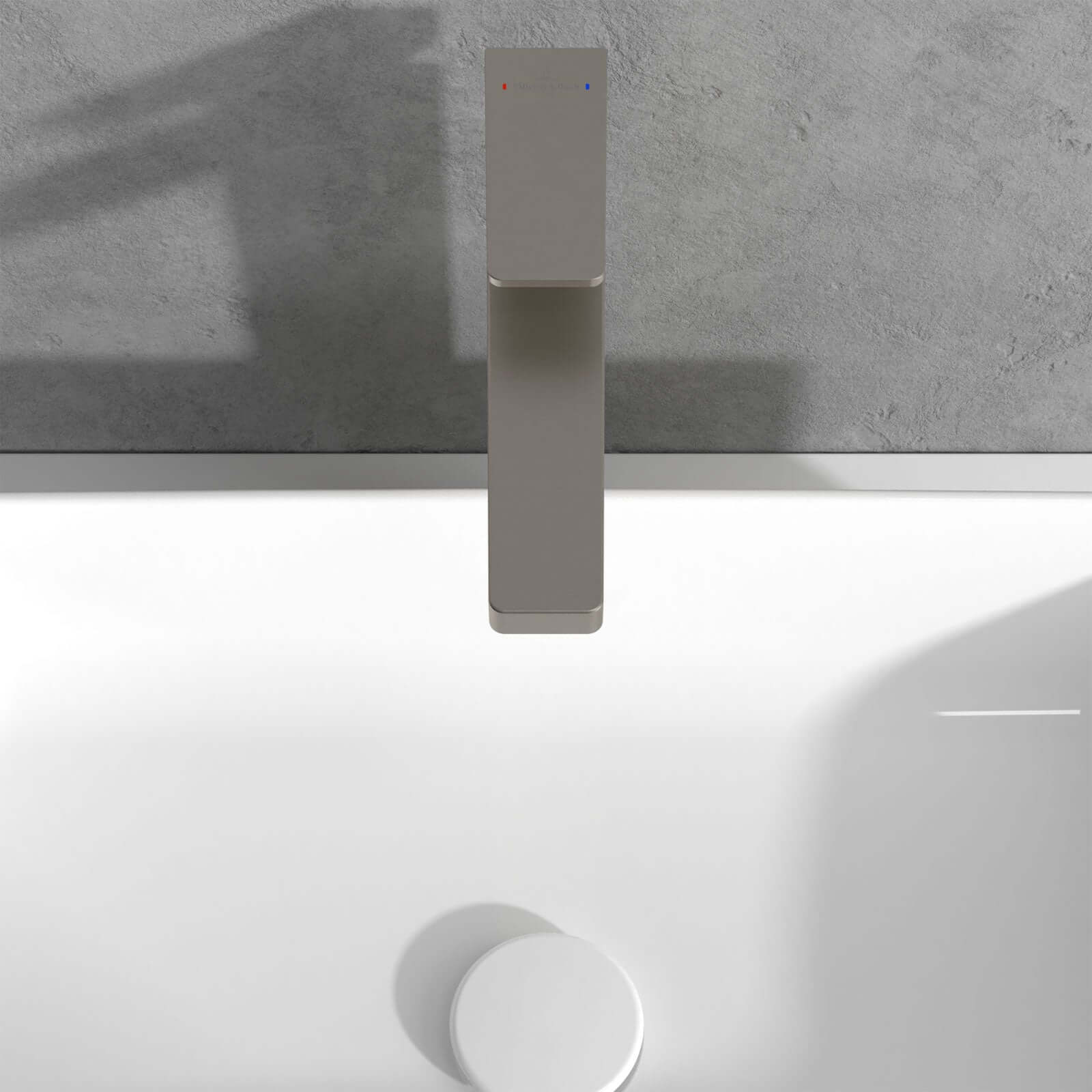 Villeroy & Boch Architectura Square Tall Single Lever Basin Mixer Tap with Push Open Waste