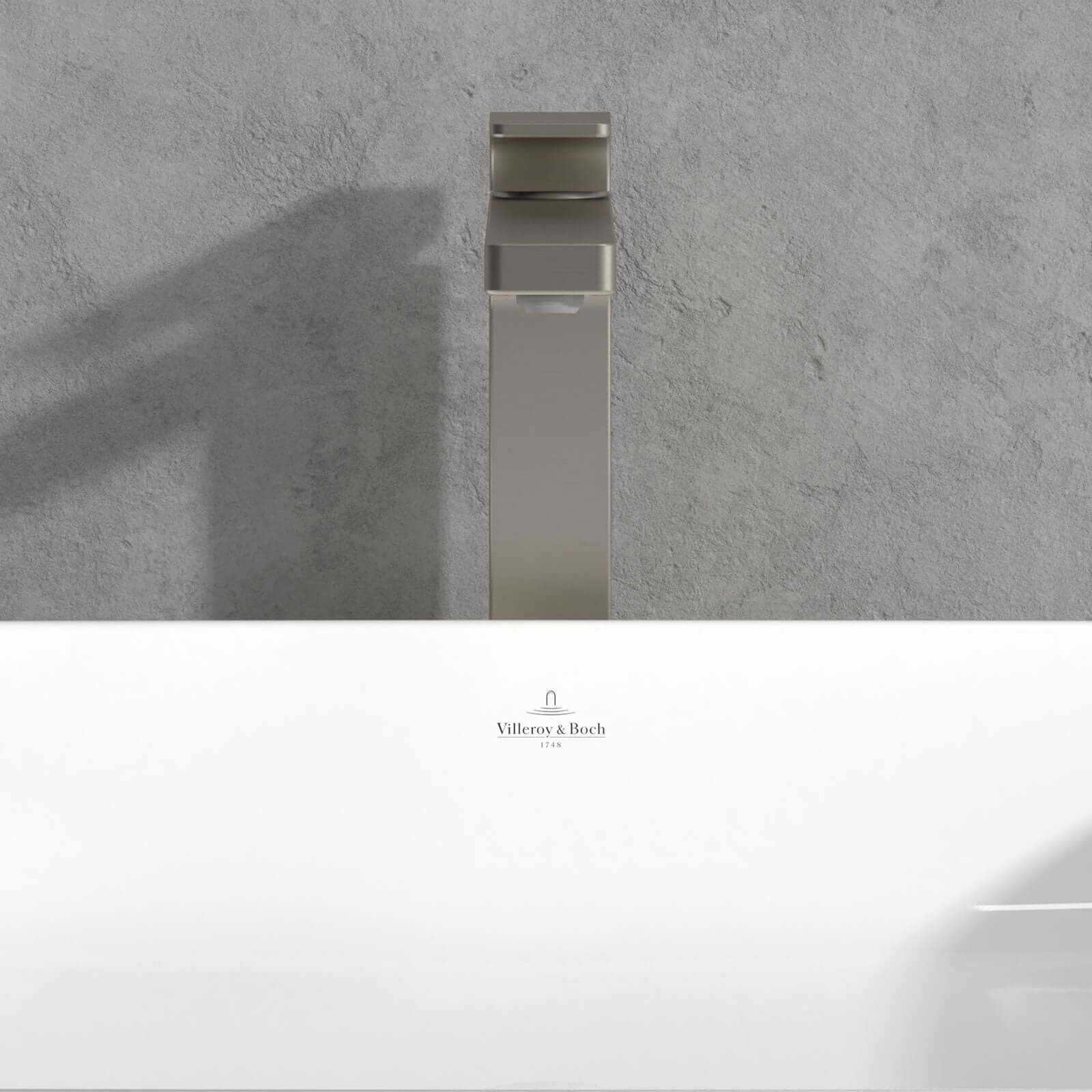 Villeroy & Boch Architectura Square Tall Single Lever Basin Mixer Tap with Push Open Waste